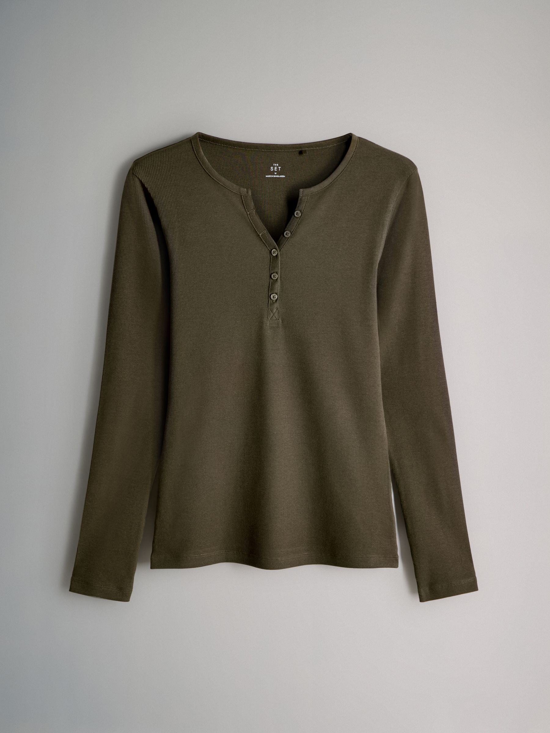 Multi - 4 Pack Ribbed Henley Long Sleeve T-Shirts - Image 4 of 7