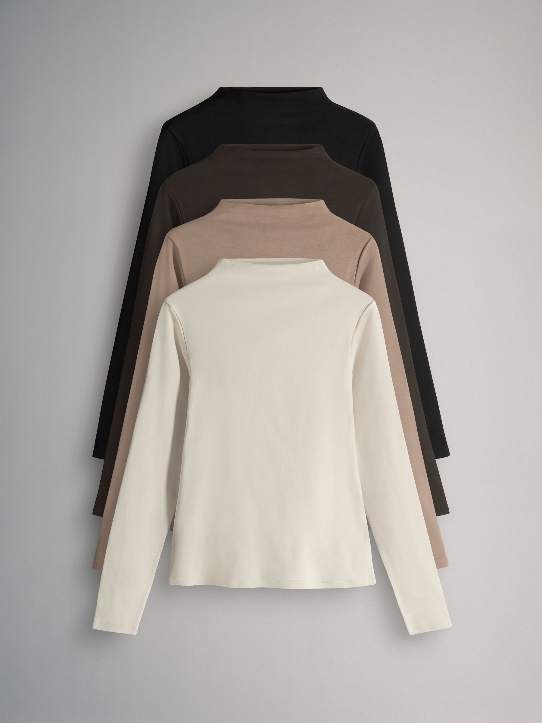 4 Pack Mock Neck Long Sleeve T-Shirts - Image 1 of 7