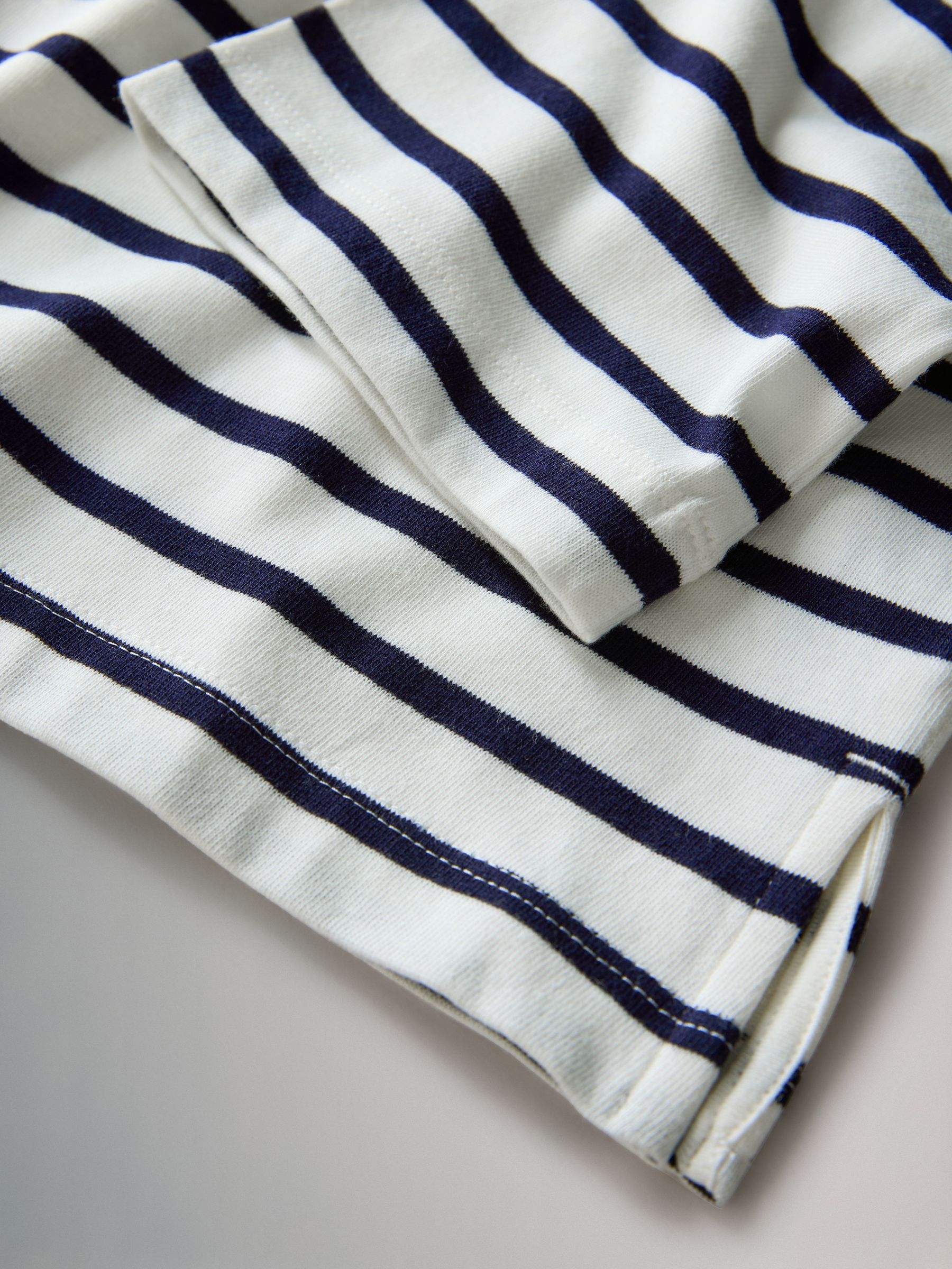 Navy/Stripe/Neutral - 3 Pack Boat Neck Heavyweight T-Shirts - Image 7 of 14