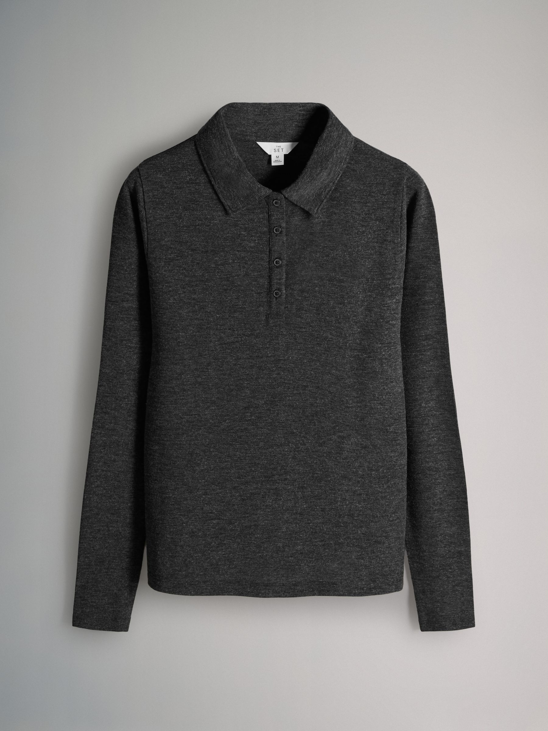Black/Brown/Taupe - 3 Pack Long Sleeve 100% Cotton Slub Polo T-Shirts - Image 4 of 6