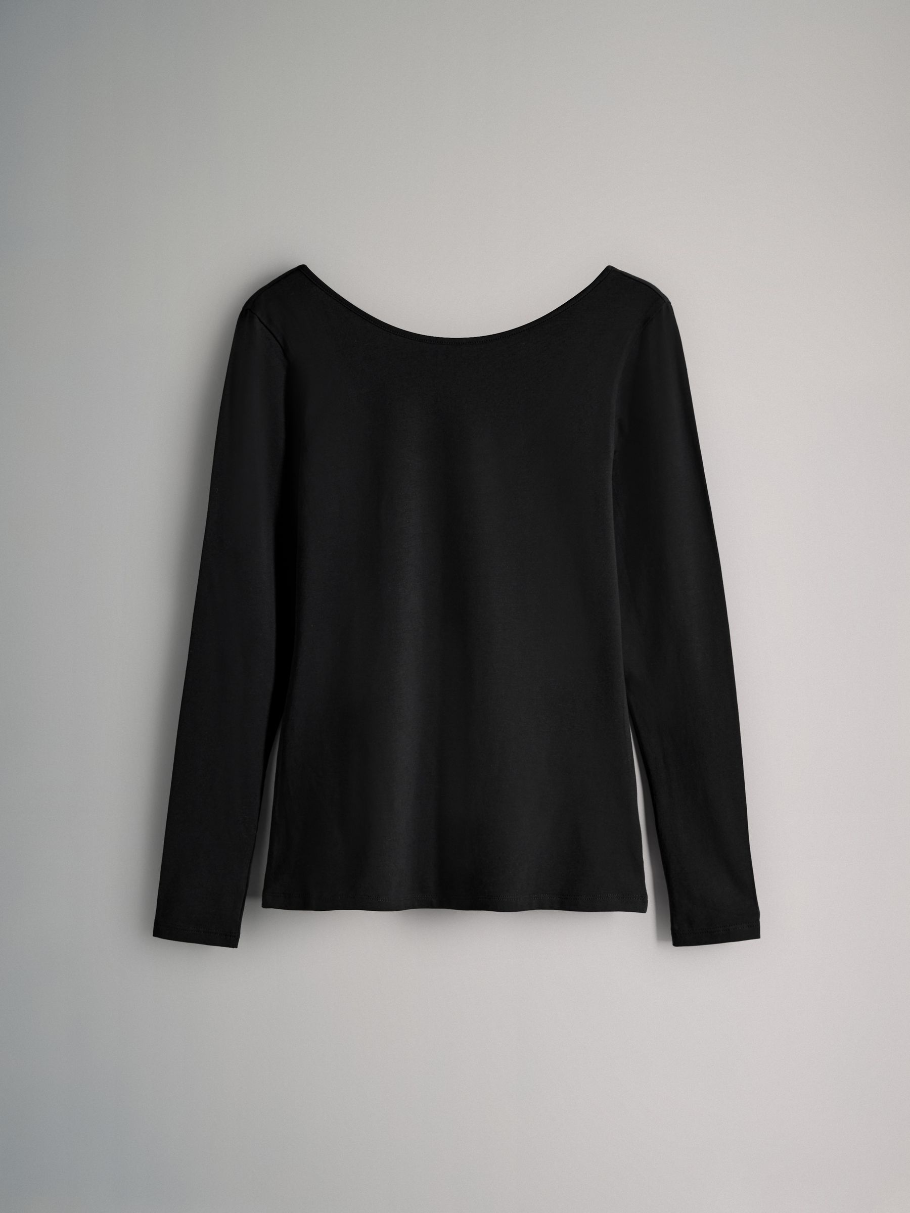 Black/Charcoal Grey/Stripe/White - 4 Pack Scoop Back Long Sleeved T-Shirts - Image 9 of 12