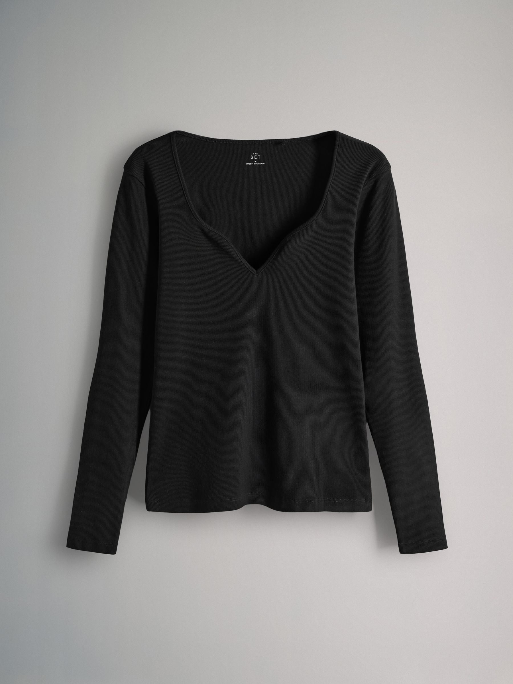 3 Pack Sweetheart Neckline Long Sleeve Rib T-Shirts - Image 8 of 11