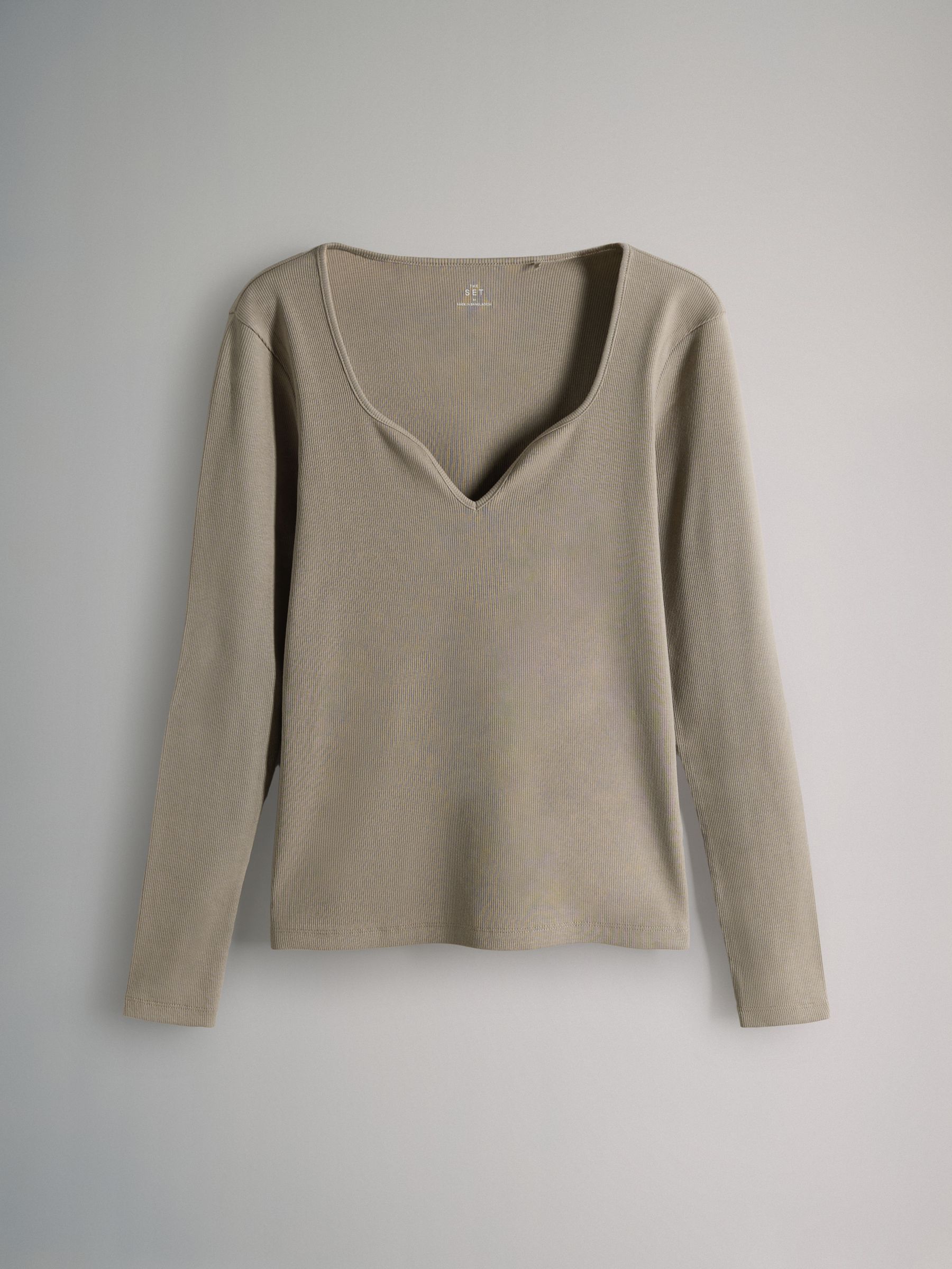 3 Pack Sweetheart Neckline Long Sleeve Rib T-Shirts - Image 9 of 11