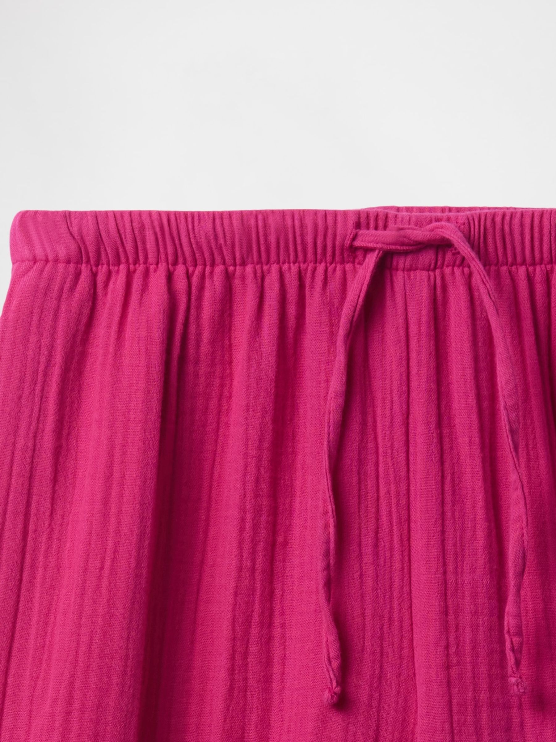 Pink Crinkle Gauze Easy Wide-Leg Trousers (4-13yrs) - Image 3 of 3
