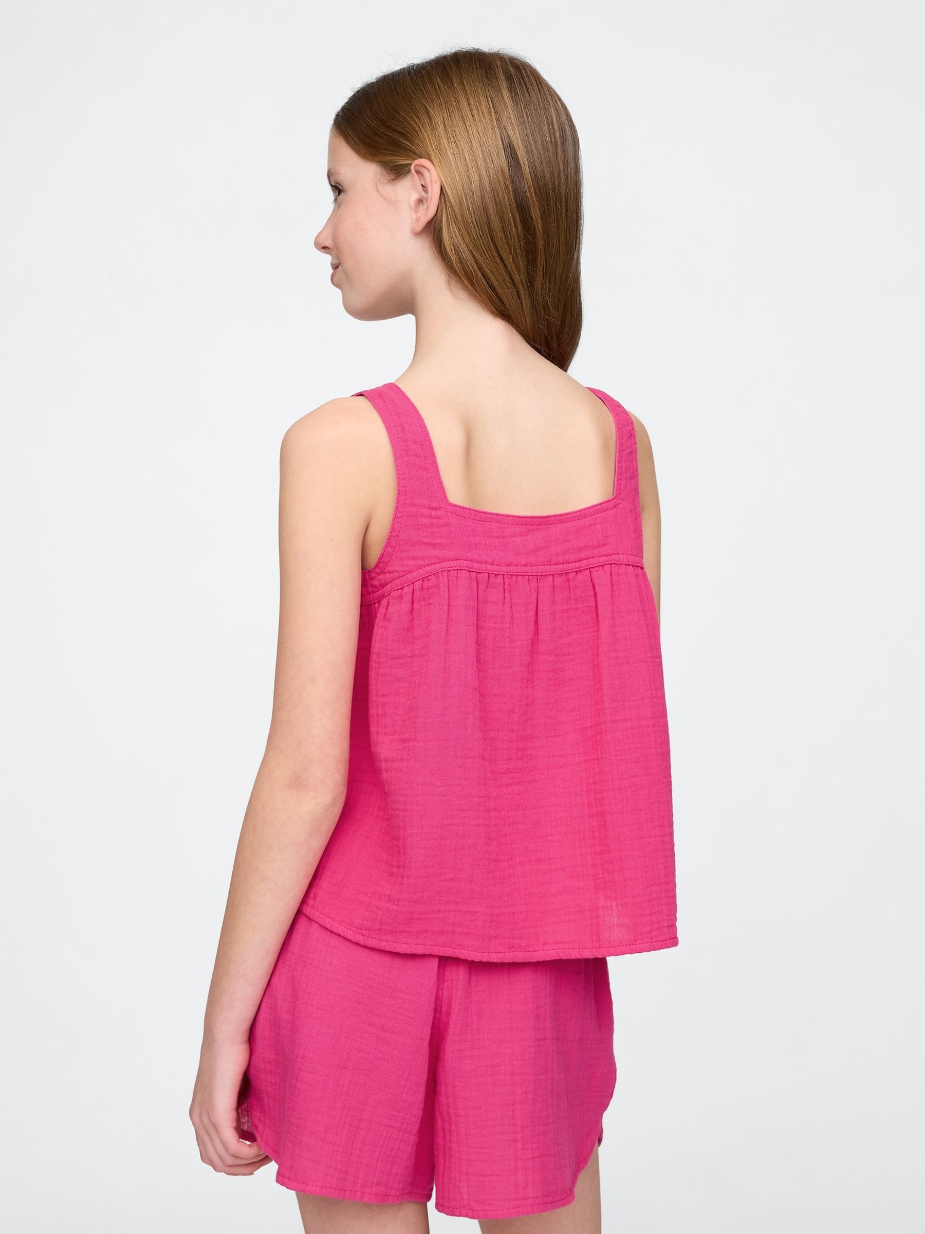 Pink Crinkle Gauze Swing Top (4-13yrs) - Image 2 of 5