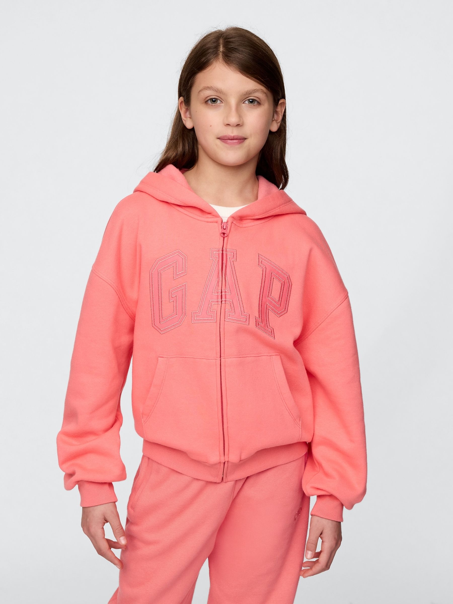 Pink Vintage Soft Logo Zip Hoodie (4-13yrs) - Image 1 of 5
