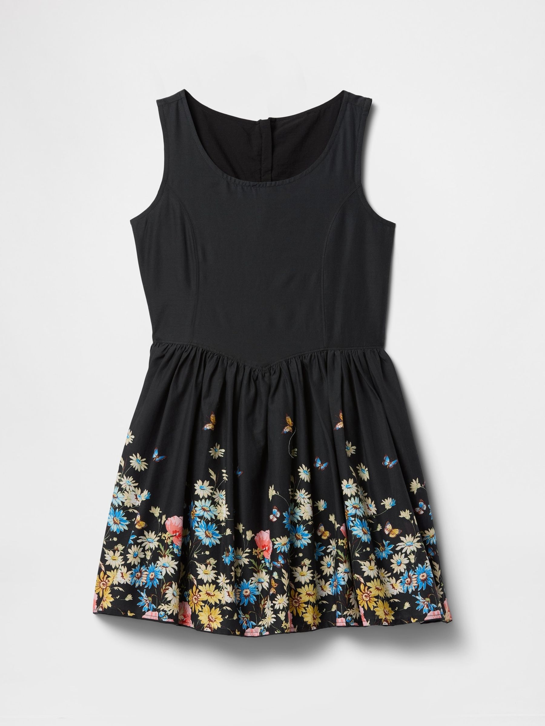 Black Linen-Cotton Floral Dress (4-13yrs). - Image 3 of 4