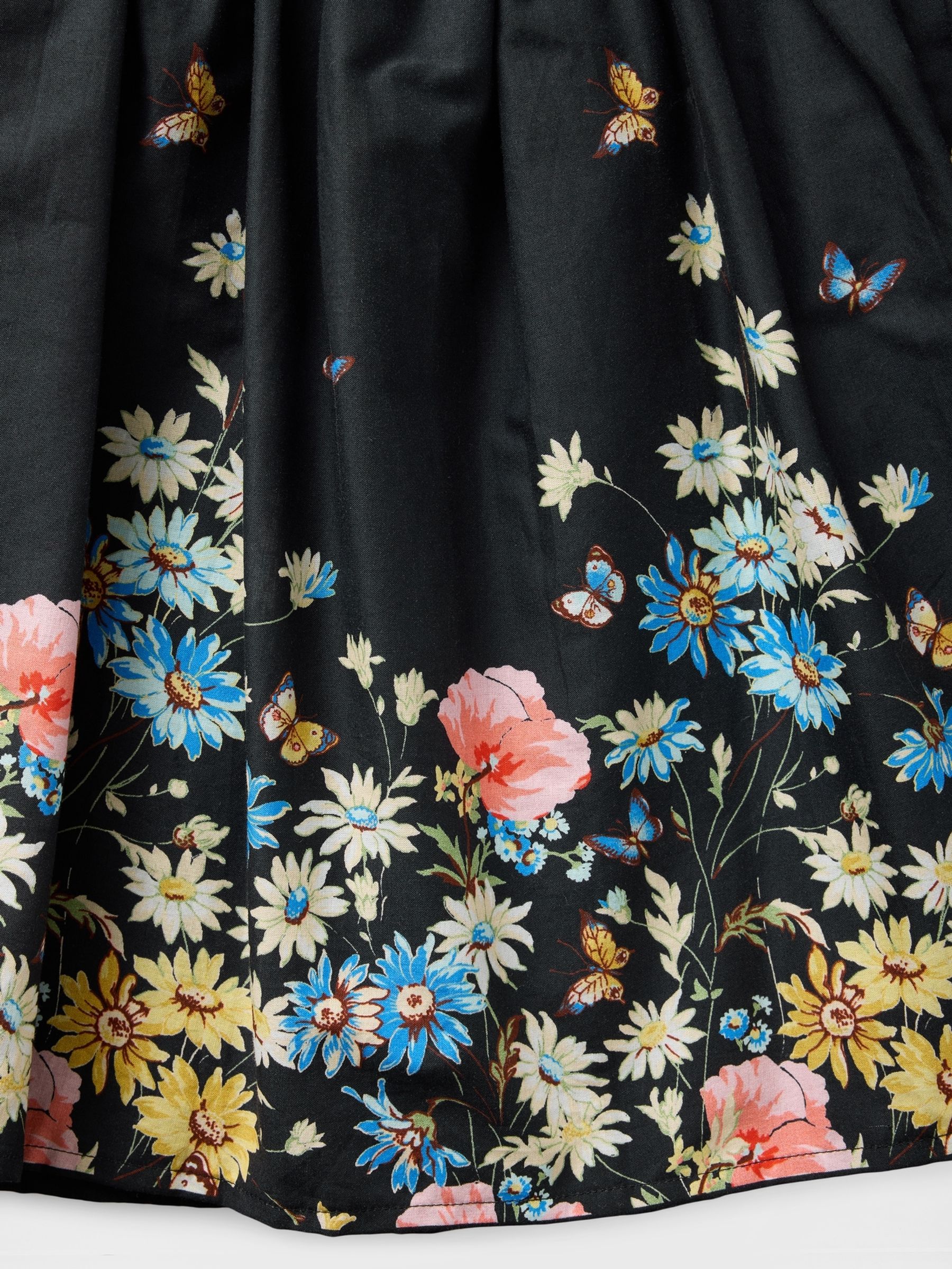 Black Linen-Cotton Floral Dress (4-13yrs). - Image 4 of 4