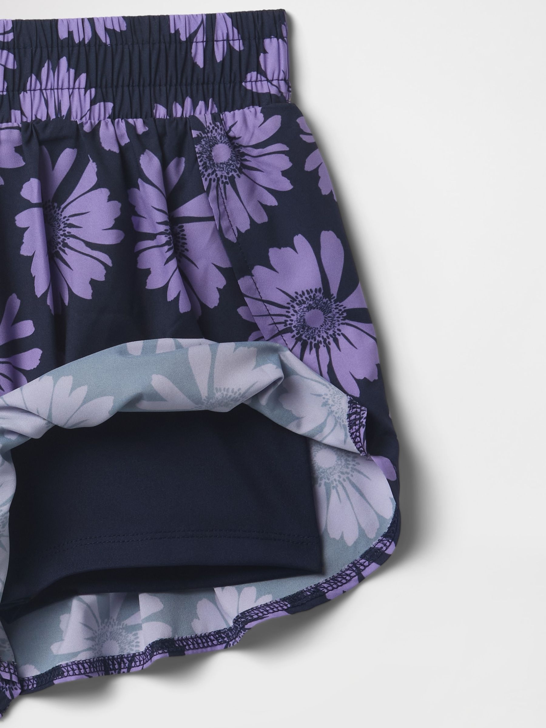 Purple Floral Flutter Shorts (4-13yrs) - Image 5 of 5