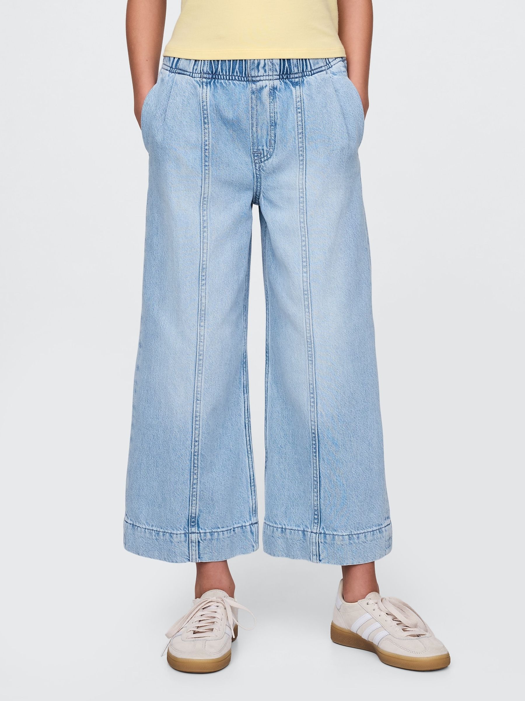 Blue High Waisted Stride Wide-Leg Ankle Jeans (4-13yrs) - Image 1 of 5