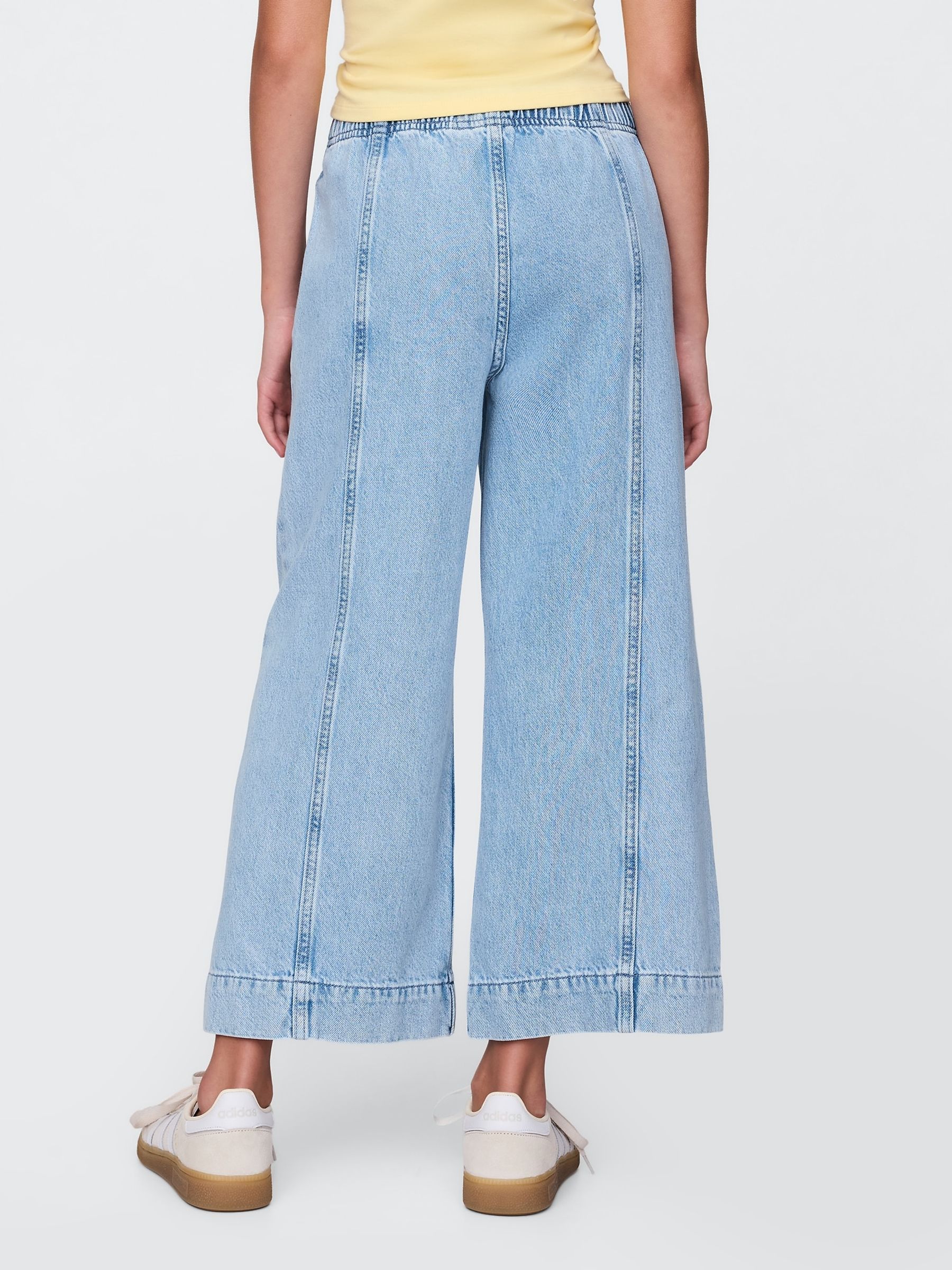Blue High Waisted Stride Wide-Leg Ankle Jeans (4-13yrs) - Image 2 of 5