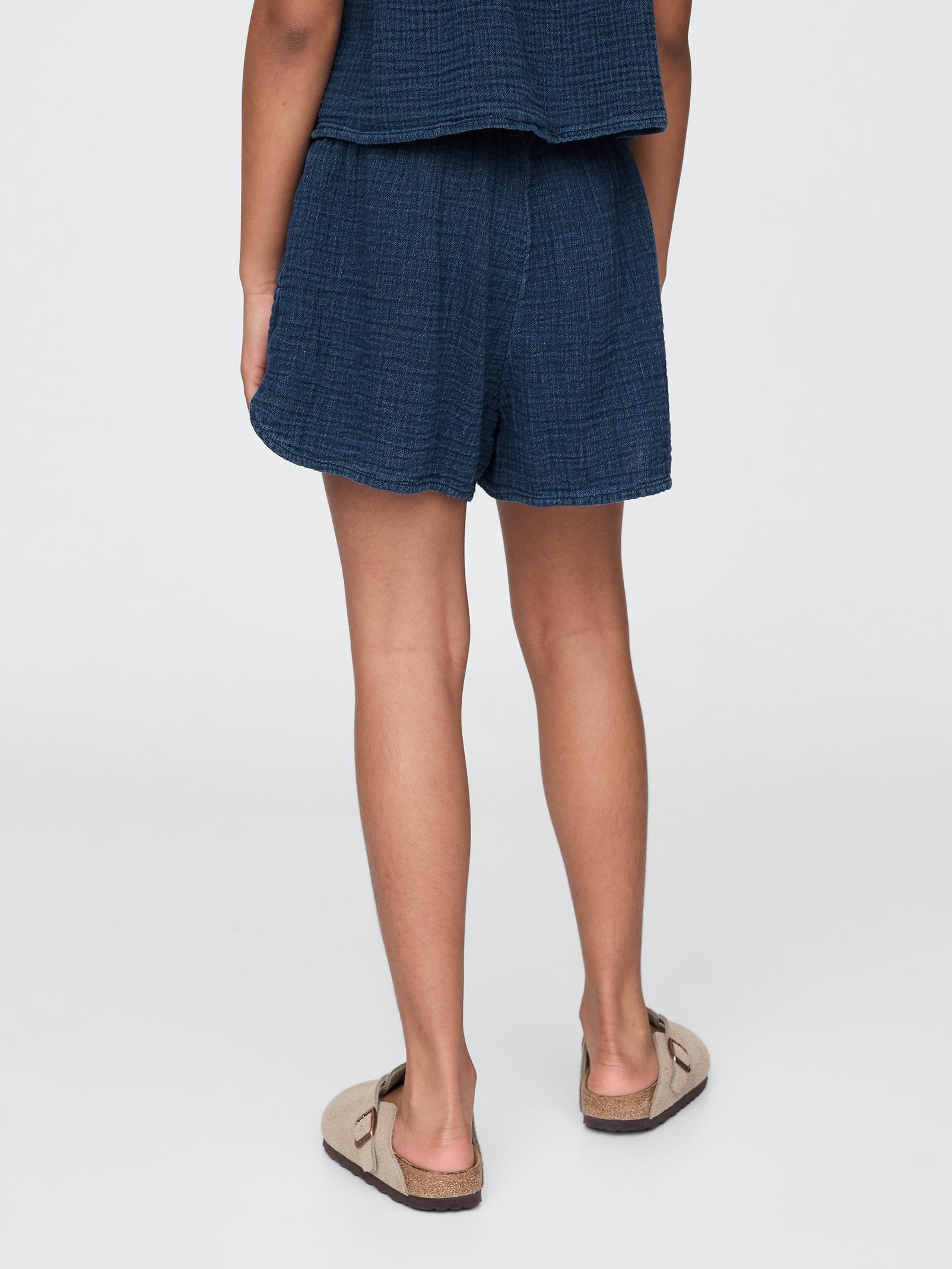 Blue Crinkle Gauze Easy Shorts (4-13yrs) - Image 2 of 5