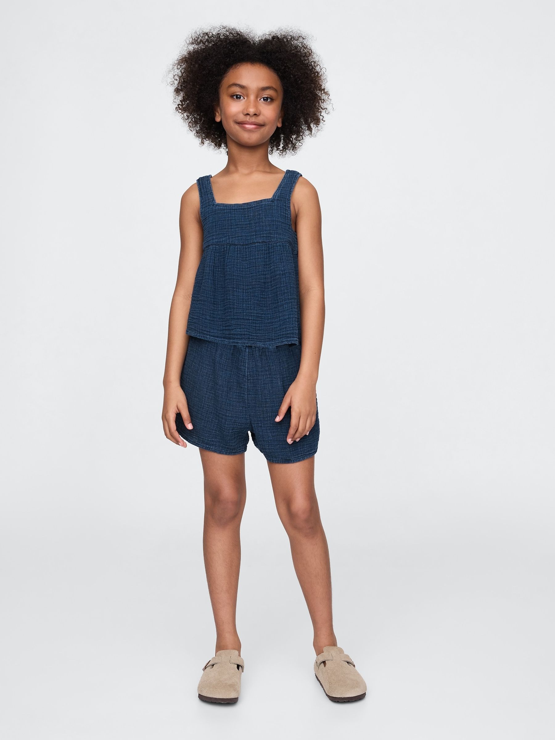 Blue Crinkle Gauze Easy Shorts (4-13yrs) - Image 3 of 5