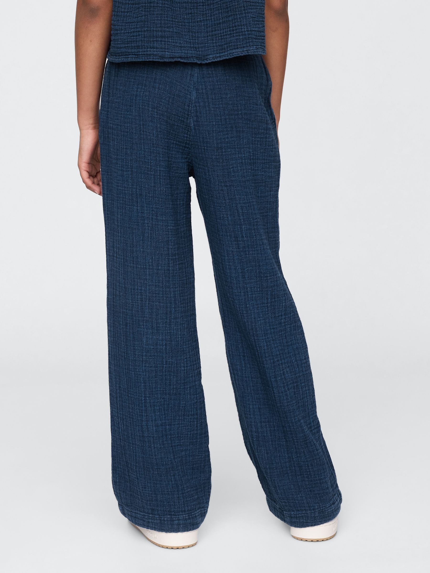 Blue Crinkle Gauze Denim Baggy Pull On Trousers (4-13yrs) - Image 2 of 5