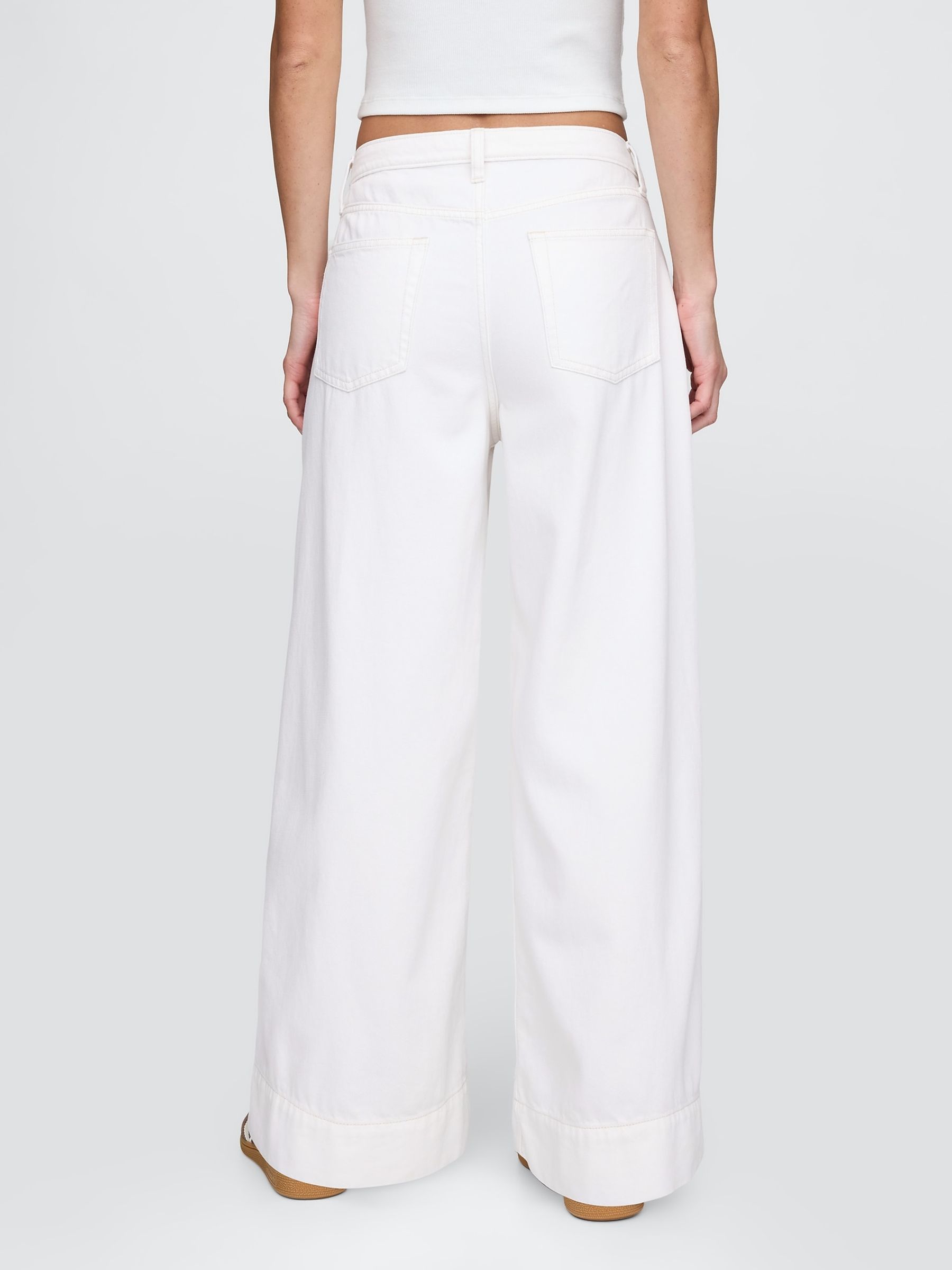White Mid Rise Soft Baggy Jeans - Image 2 of 6