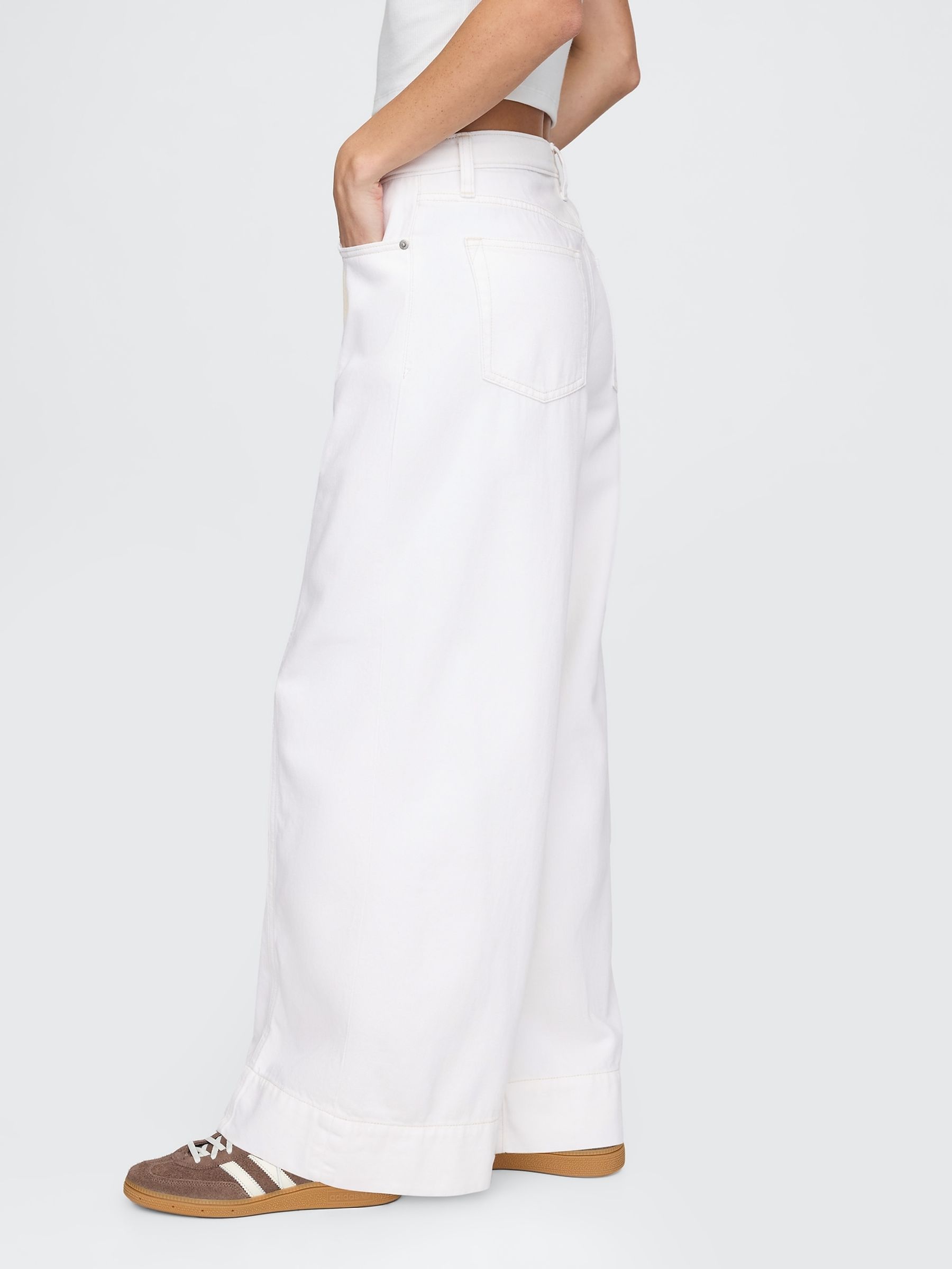 White Mid Rise Soft Baggy Jeans - Image 3 of 6