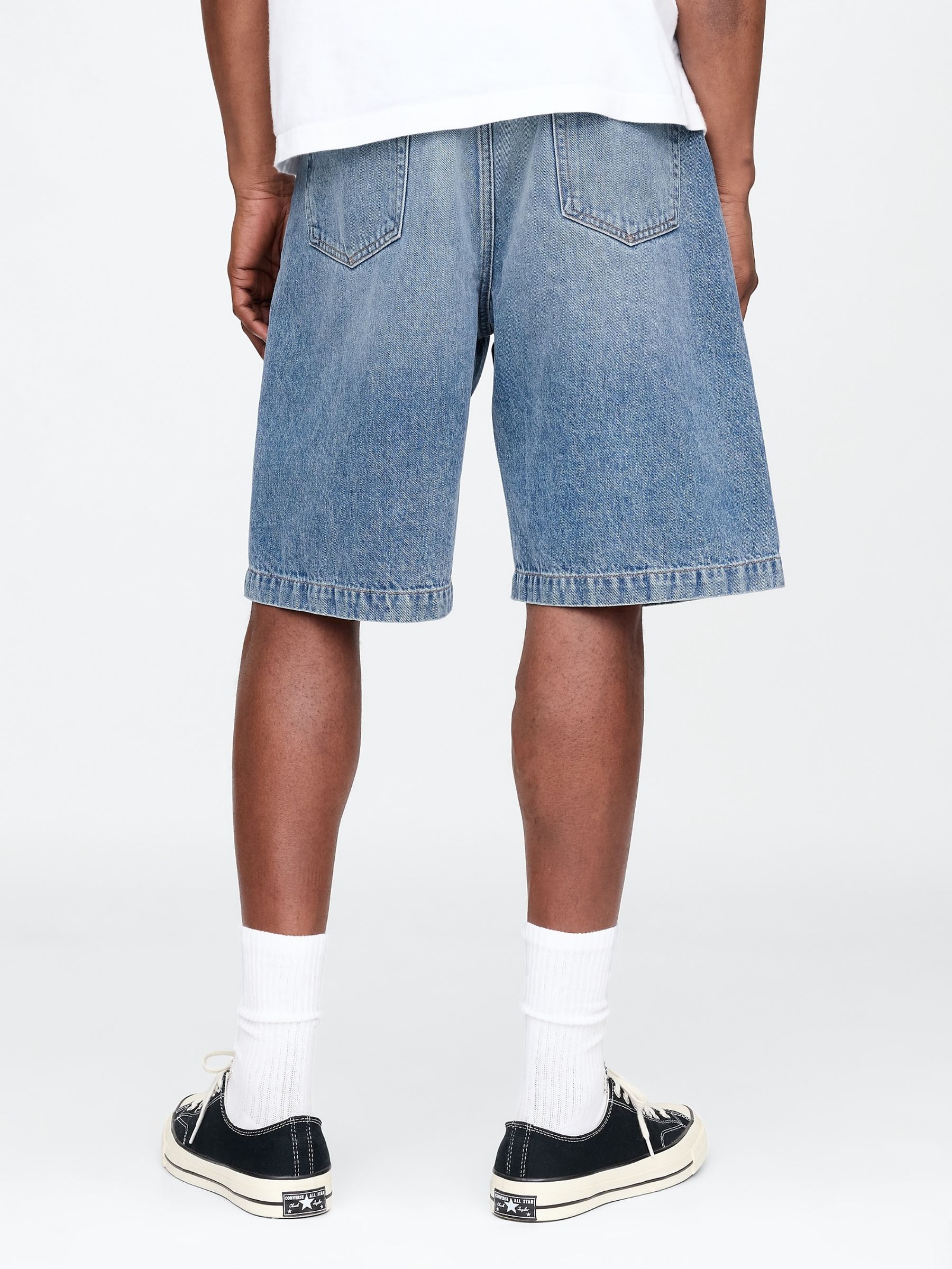 Blue 90s Loose Denim Shorts - Image 2 of 6