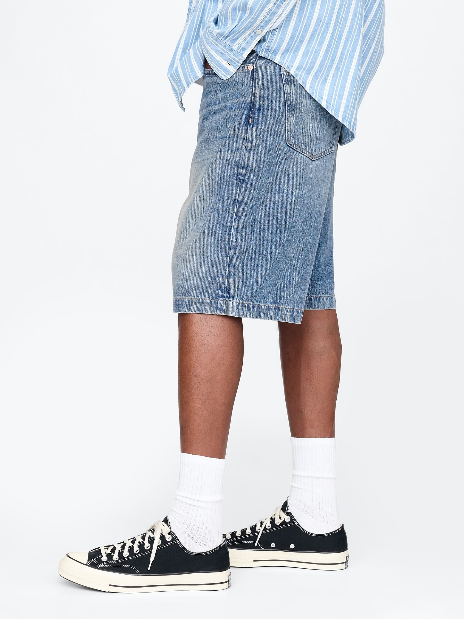 Blue 90s Loose Denim Shorts - Image 3 of 6