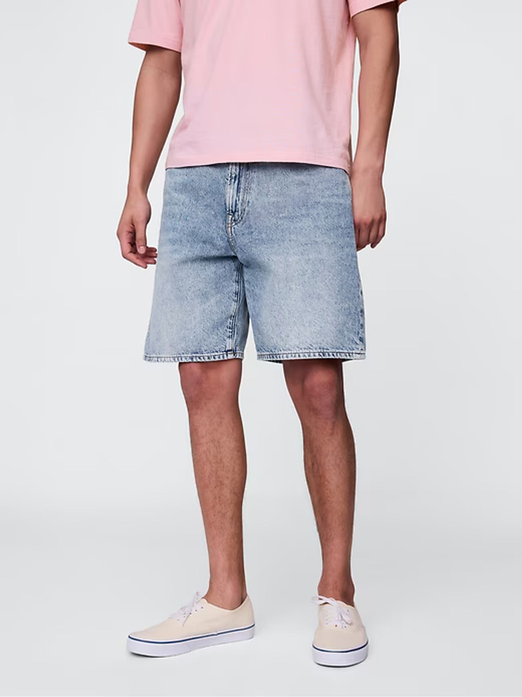 Light Blue 90s Loose Denim Shorts - Image 2 of 7