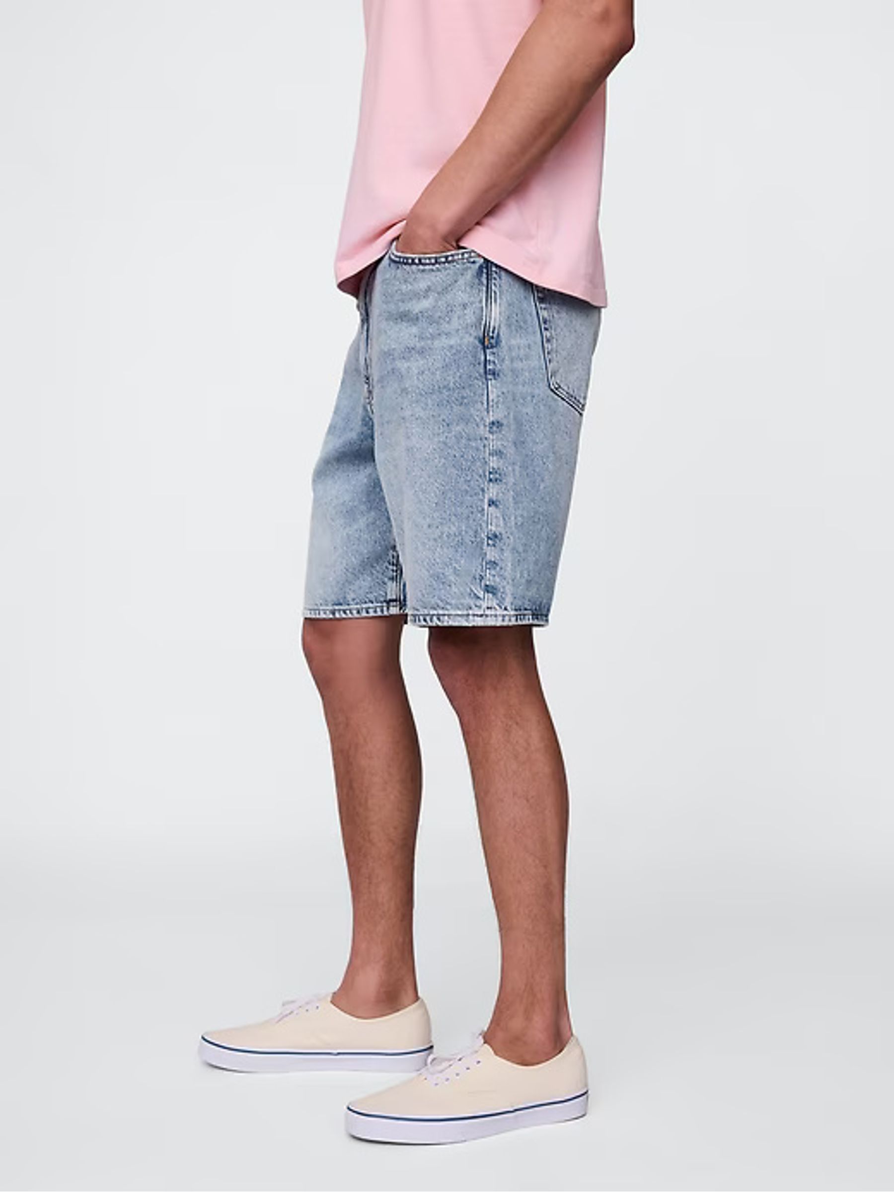 Light Blue 90s Loose Denim Shorts - Image 4 of 7