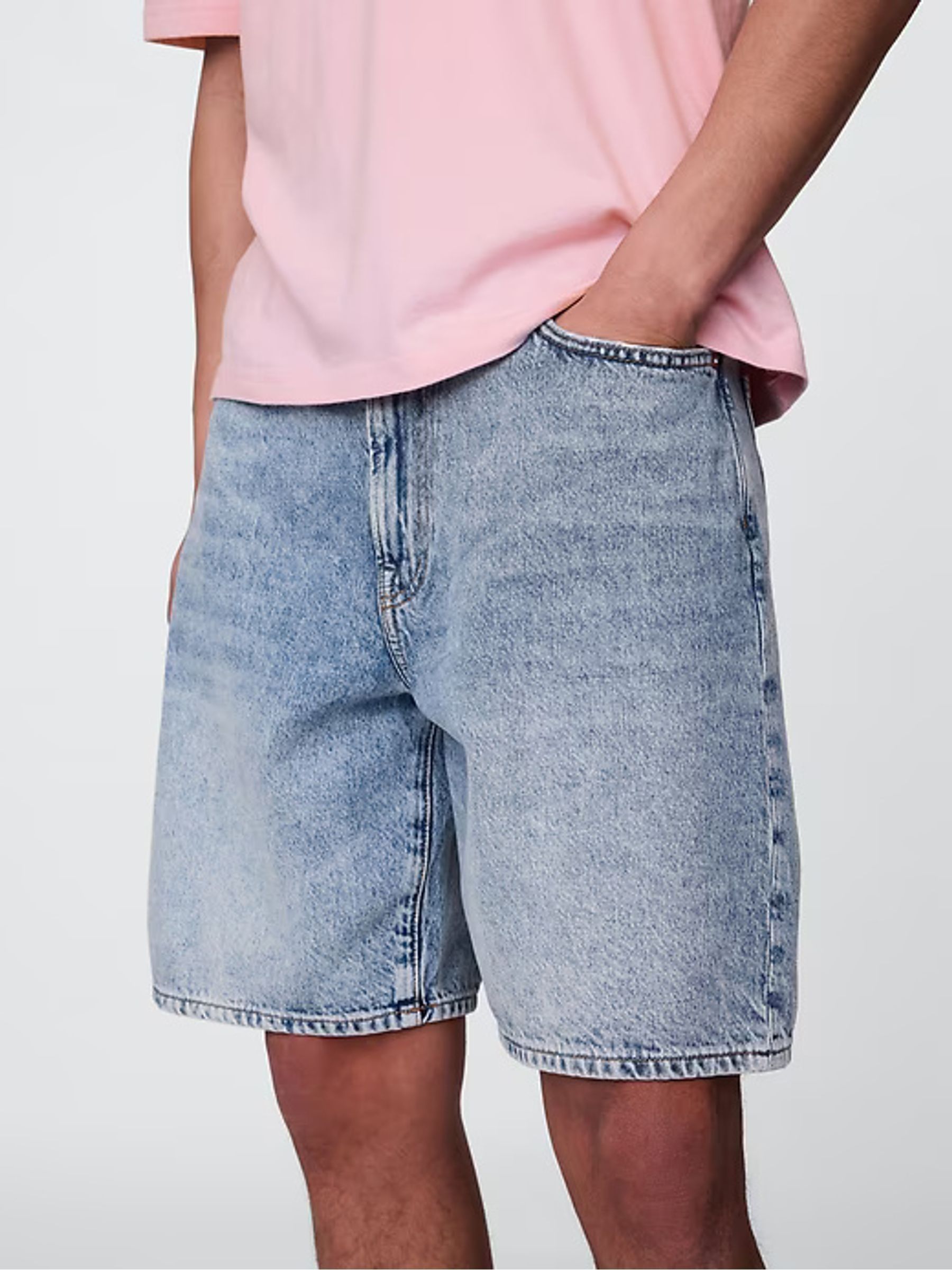 Light Blue 90s Loose Denim Shorts - Image 5 of 7