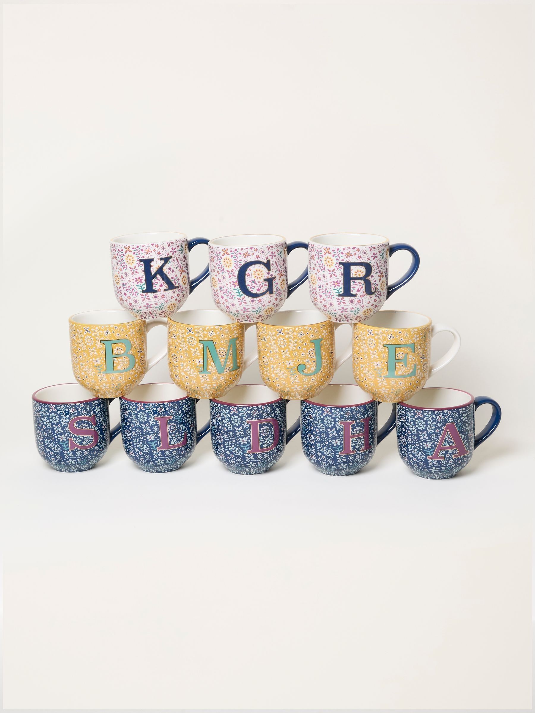 Multi Alphabet Floral Mug - Image 1 of 3 Multi Alphabet Floral Mug - Image 1 of 3
