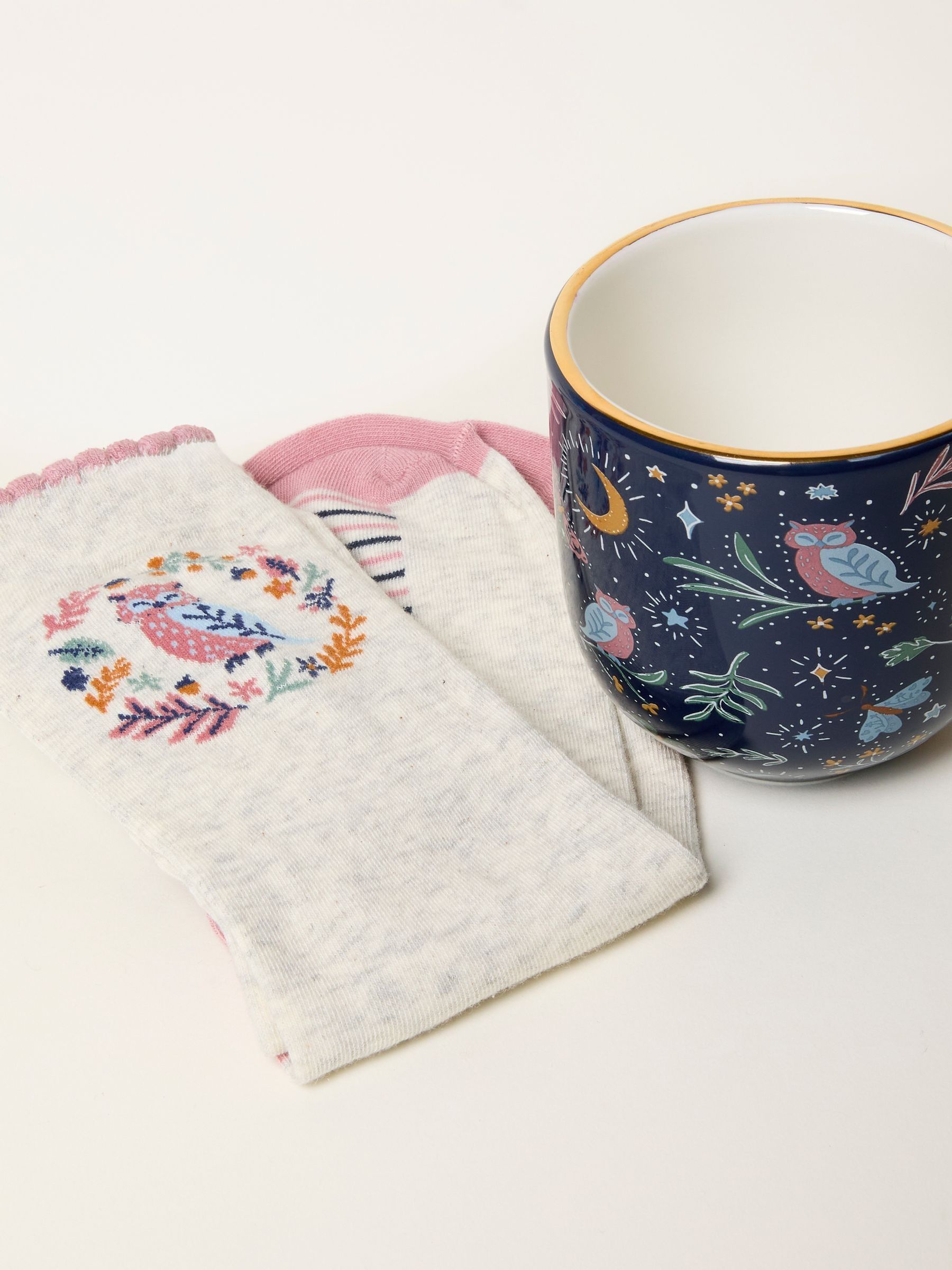 Navy Owl Socks in a Mug - Image 3 of 3