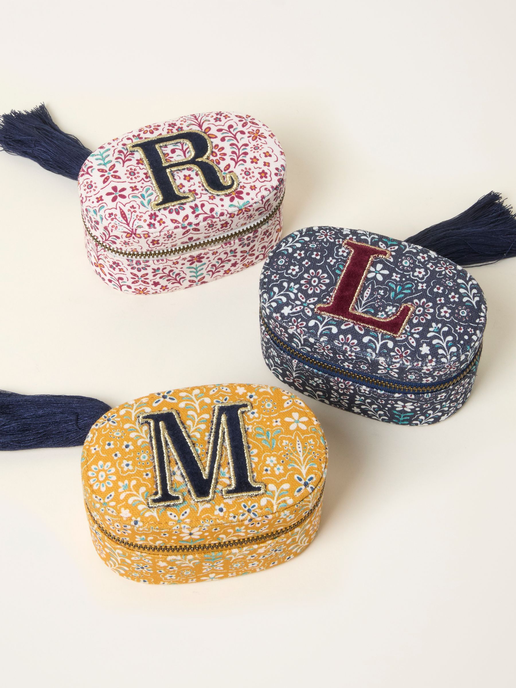 Multi Alphabet Floral Travel Jewellery Box - Image 3 of 3