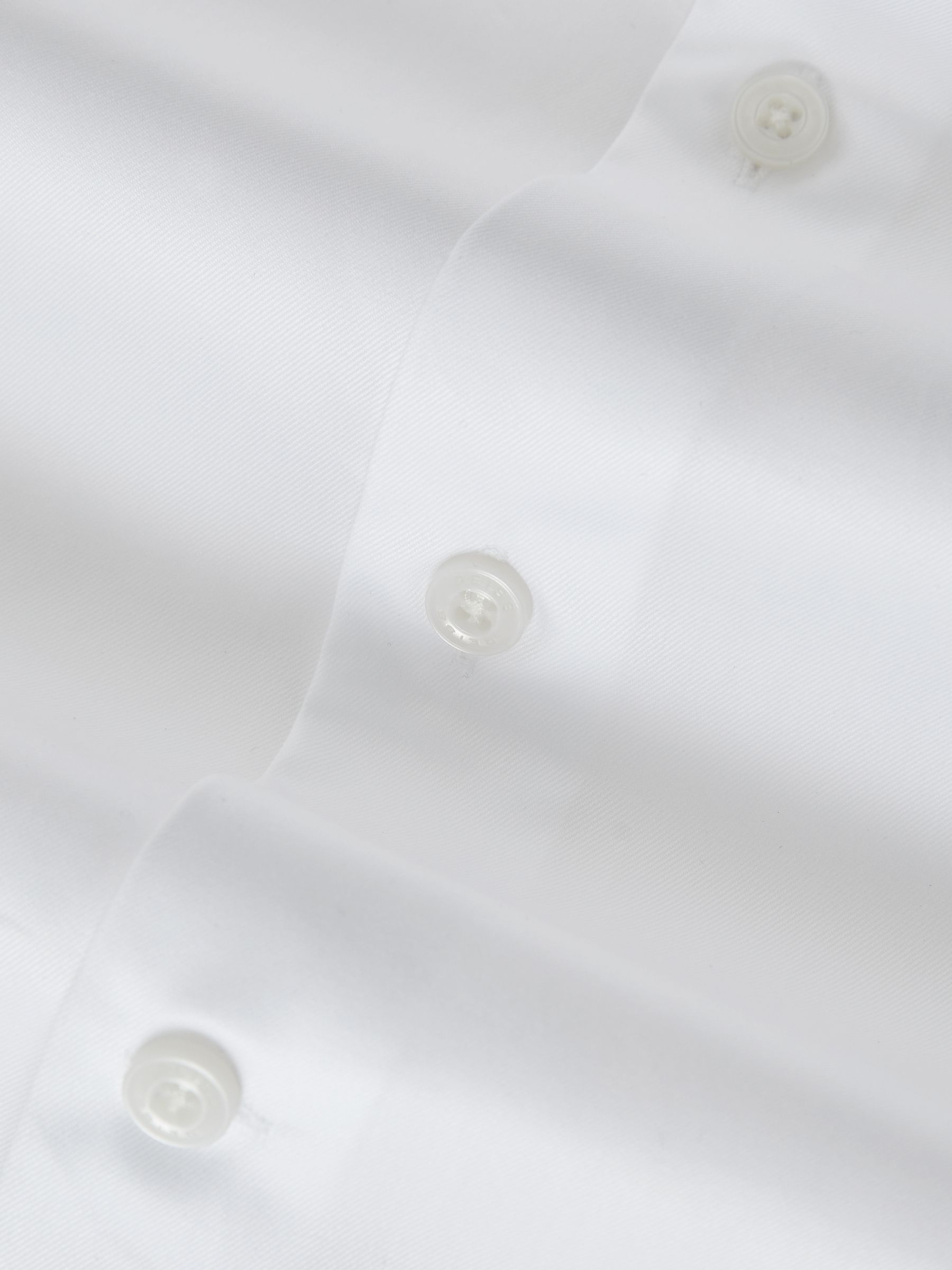 Double-Cuff Two-Fold Cotton Shirt in White - Image 8 of 8