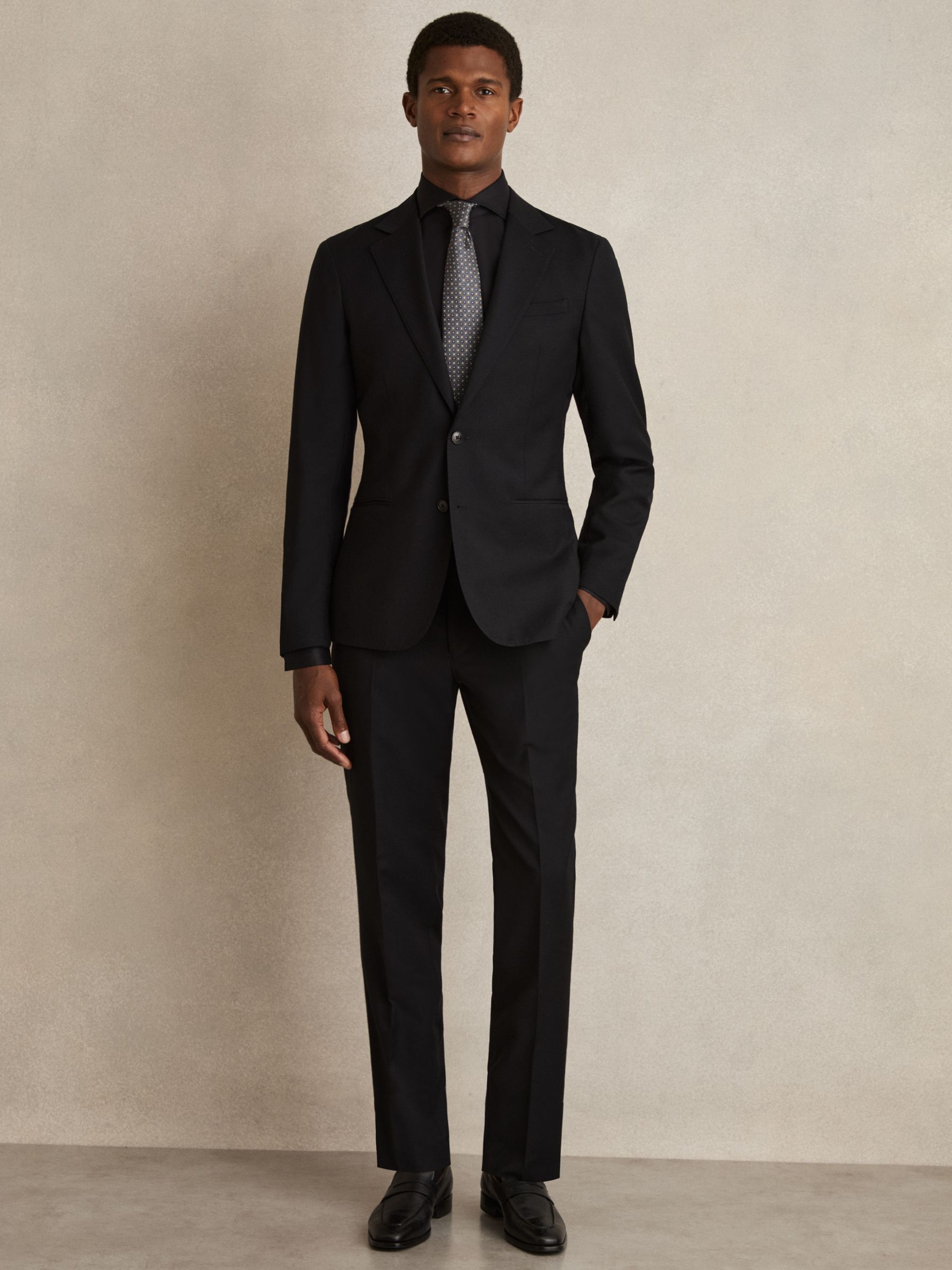 Slim Fit Cotton Double-Cuff Shirt in Black - image 5