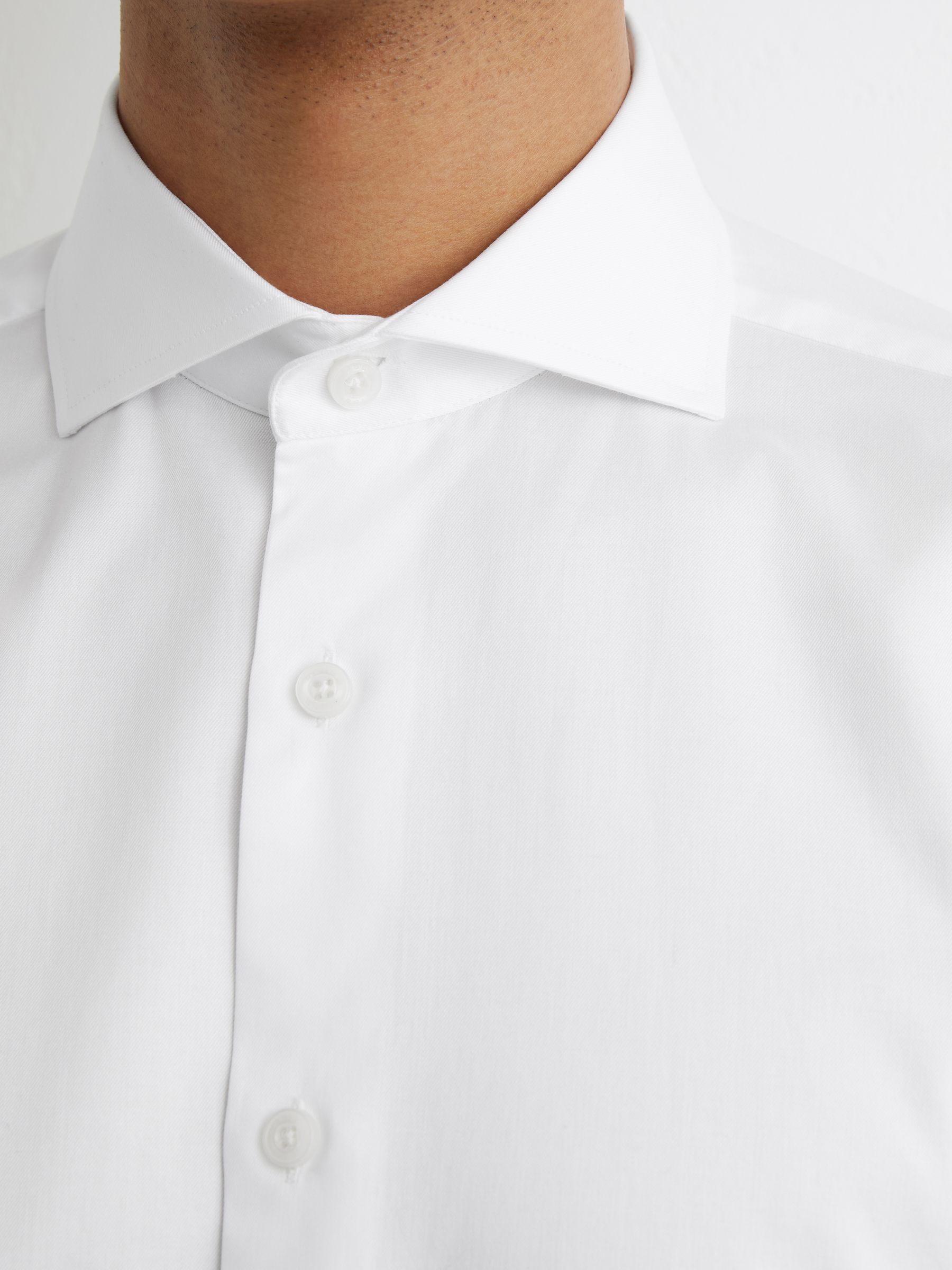 Regular Fit Cotton Double-Cuff Shirt in White - image 5