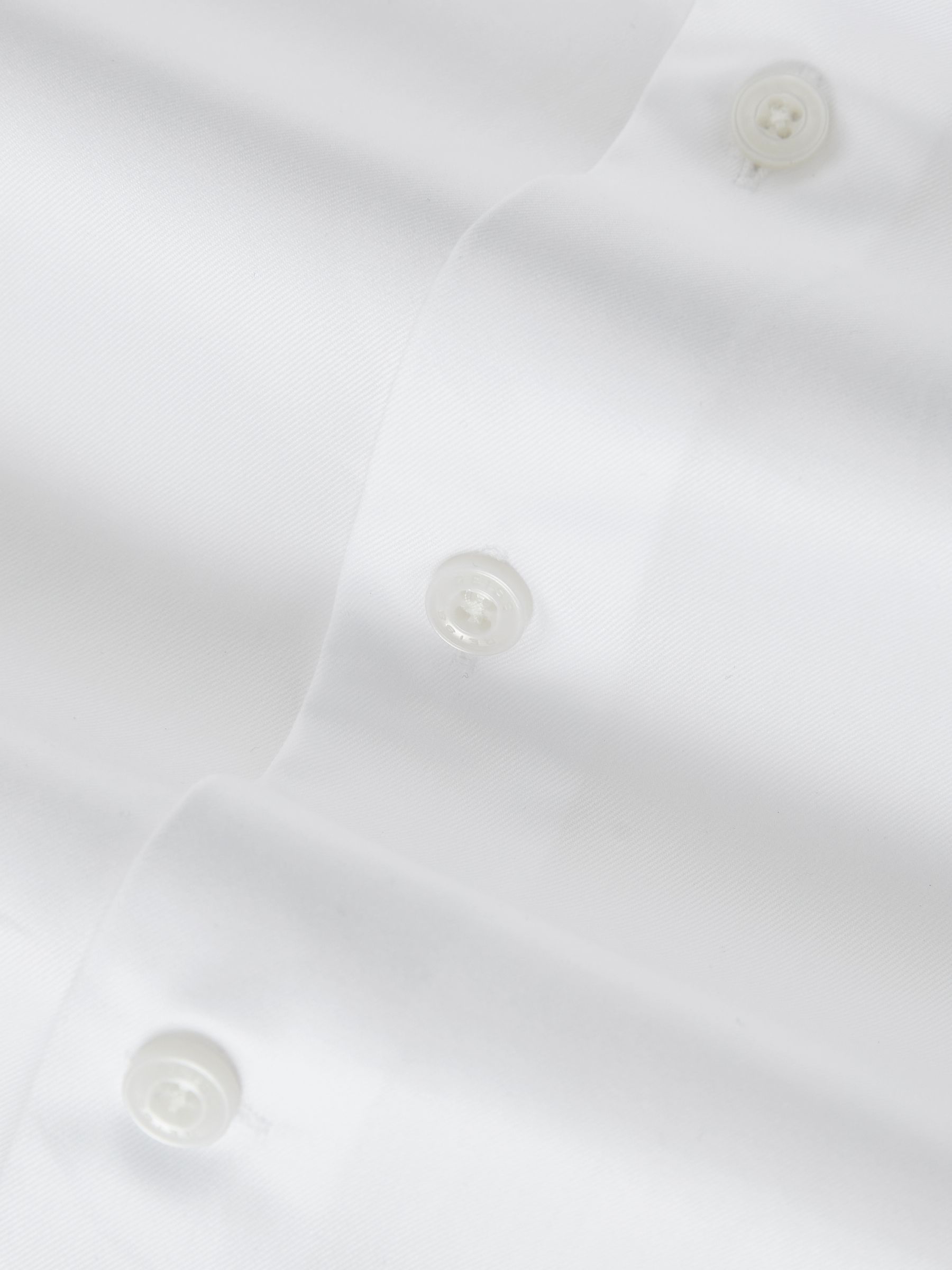 Slim Fit Cotton Pin Collar Shirt in White - Image 7 of 7