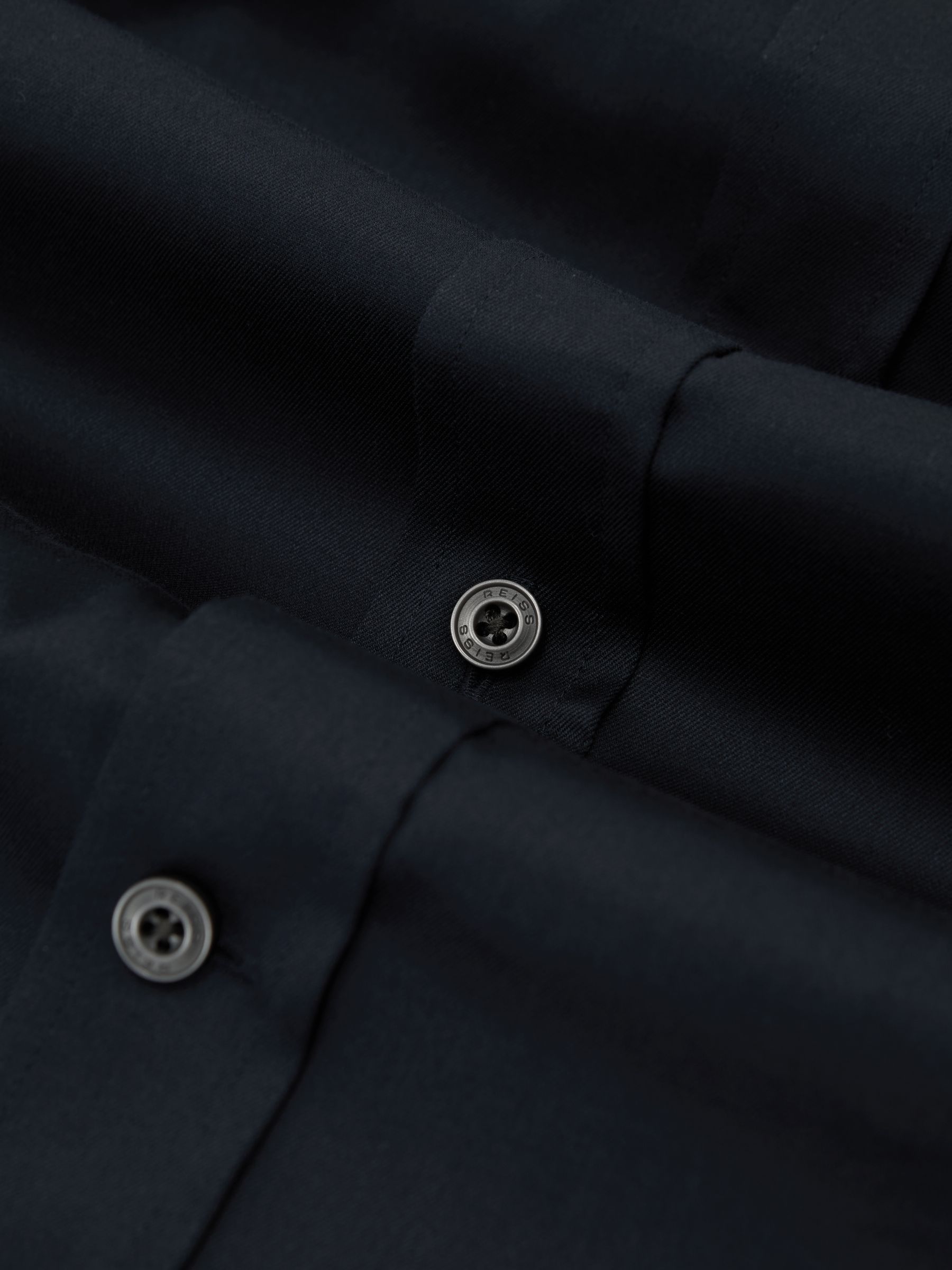 Slim Fit Cotton-Tencel Stretch Shirt in Blue - Image 8 of 8