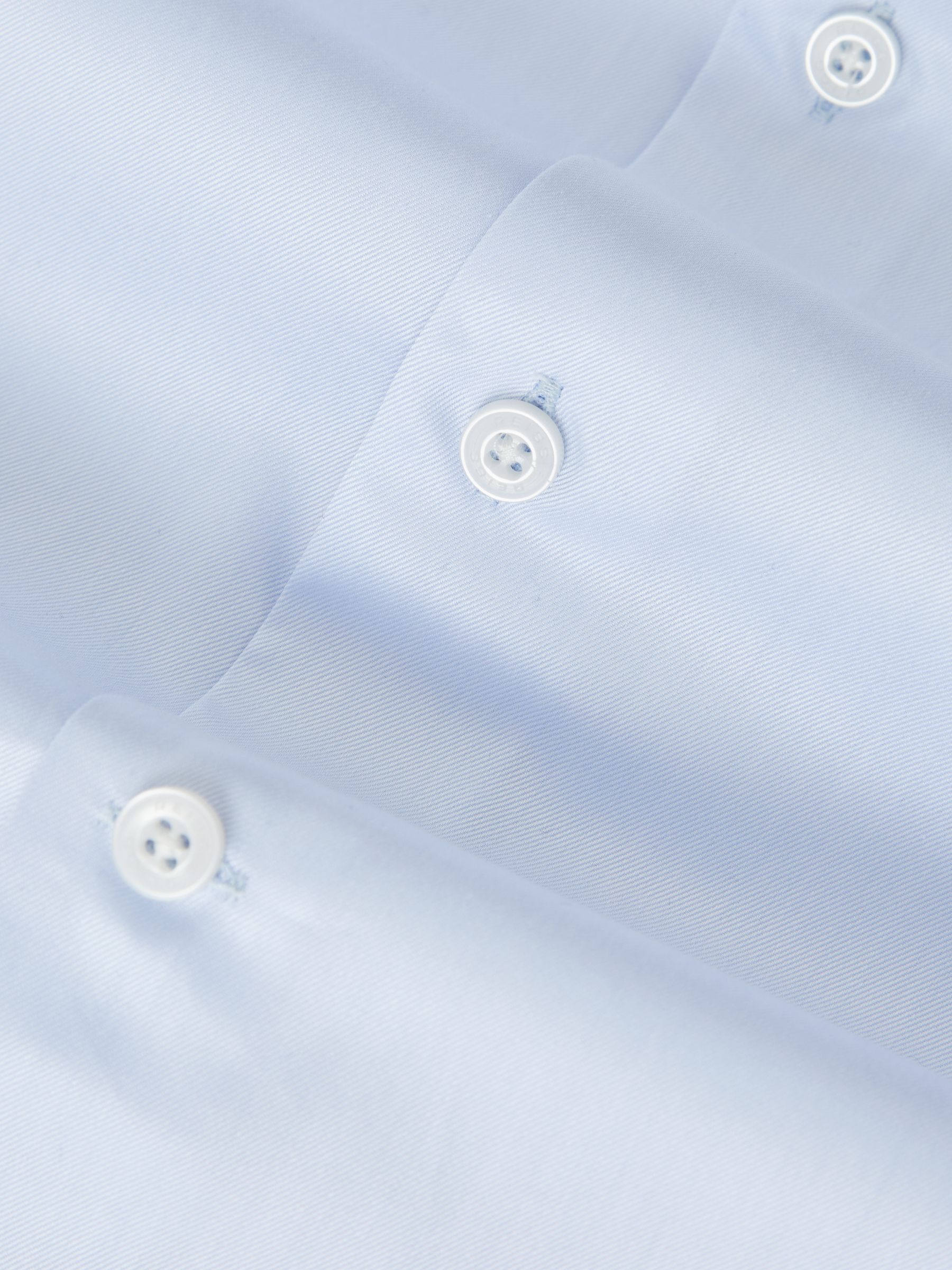 Regular Fit Cotton Double-Cuff Shirt in Soft Blue - image 5