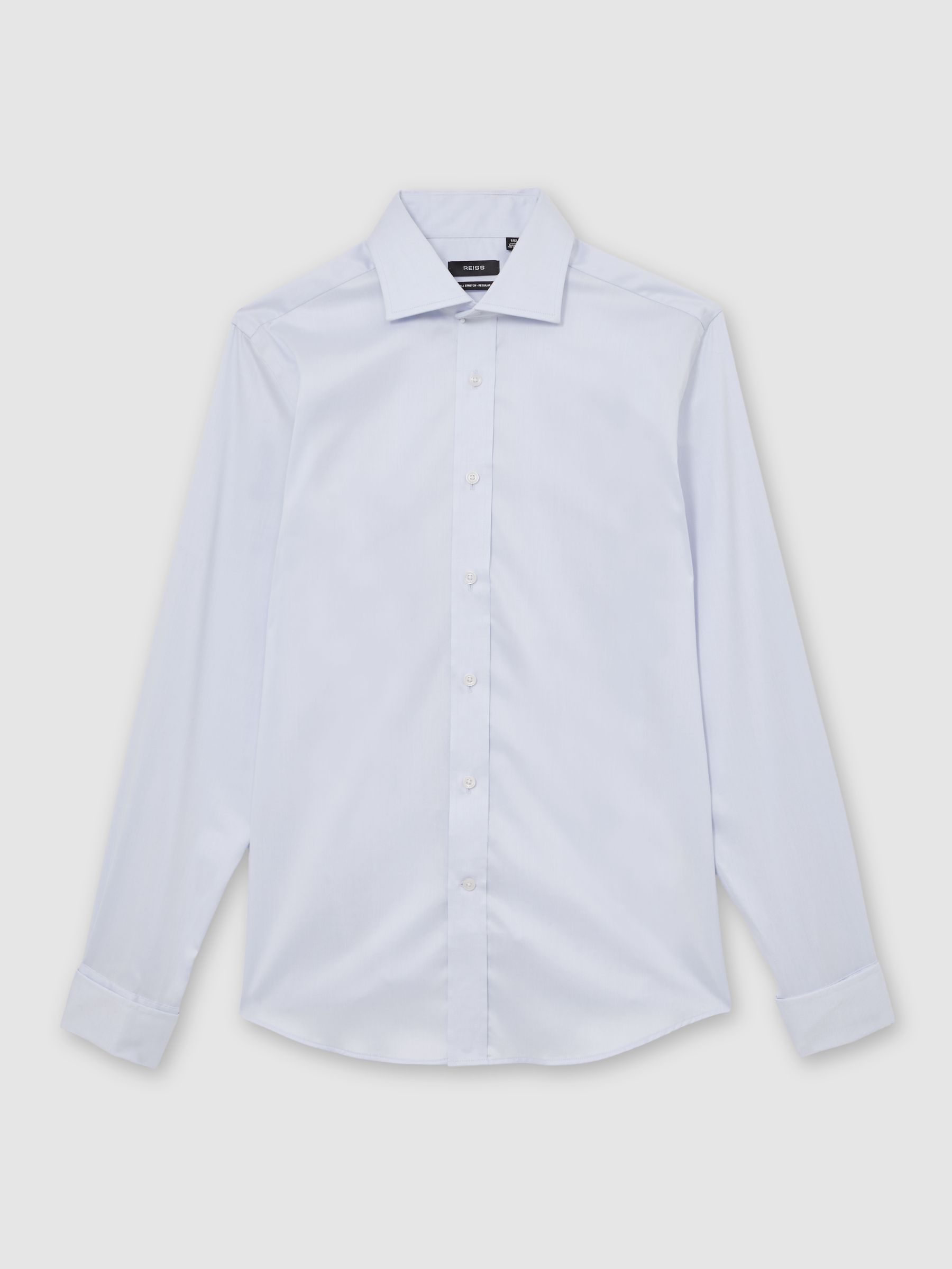 Regular Fit Stretch Double-Cuff Shirt Cotton-Blend in Soft Blue - Image 2 of 7