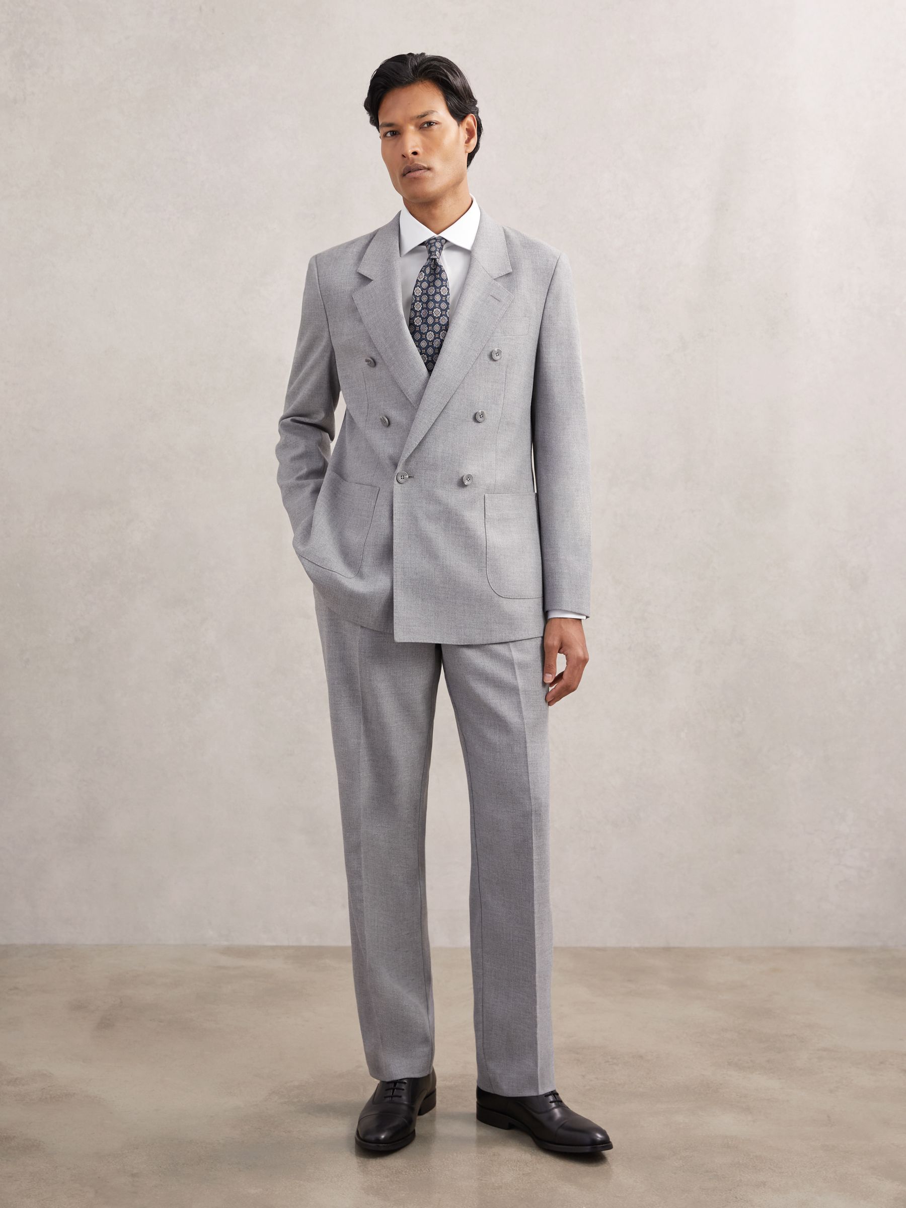 Slim Fit Cotton-Tencel Stretch Shirt in White - Image 3 of 8