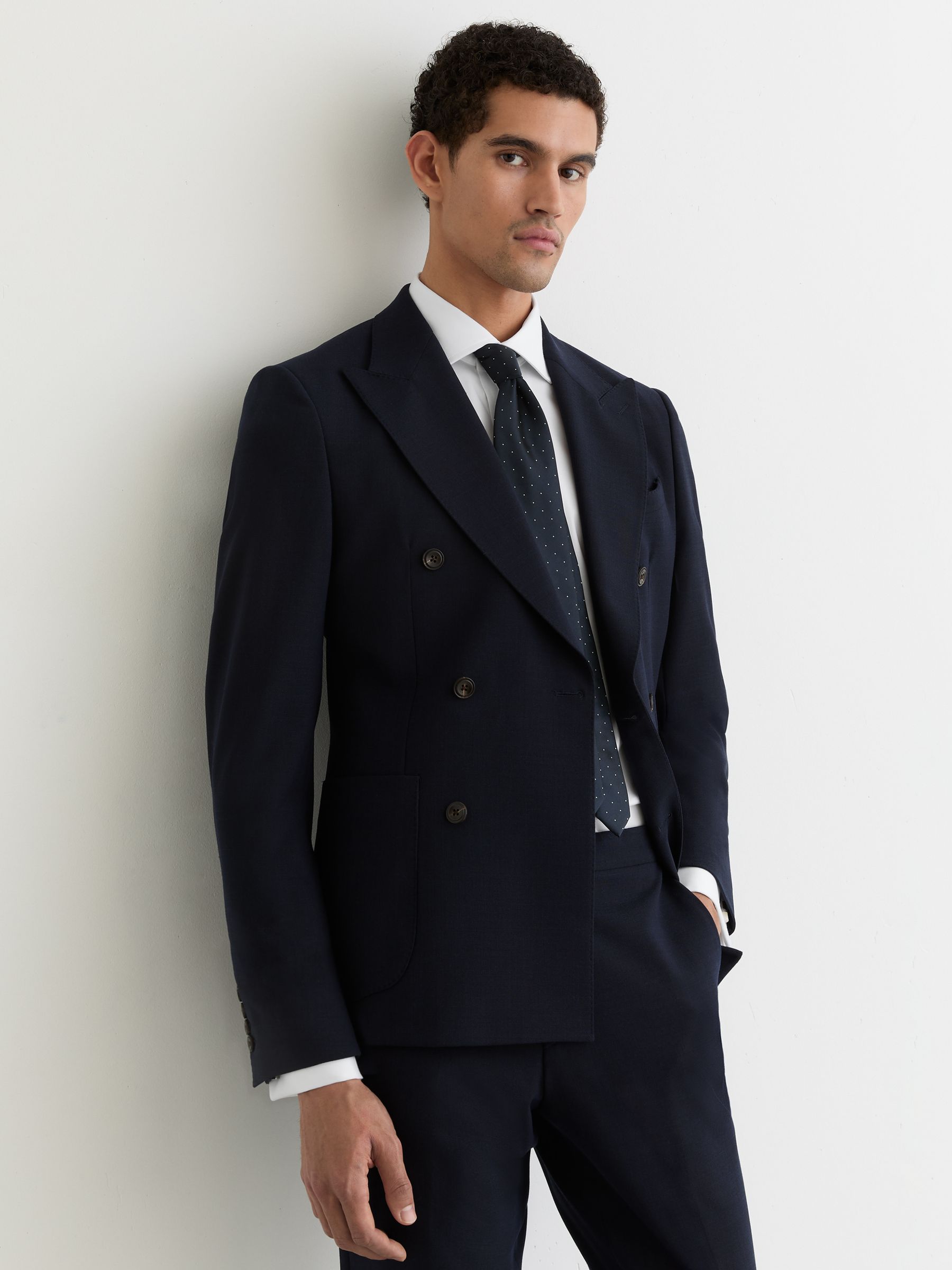 Slim Fit Stretch Double-Cuff Shirt Cotton-Blend in White - Image 4 of 8