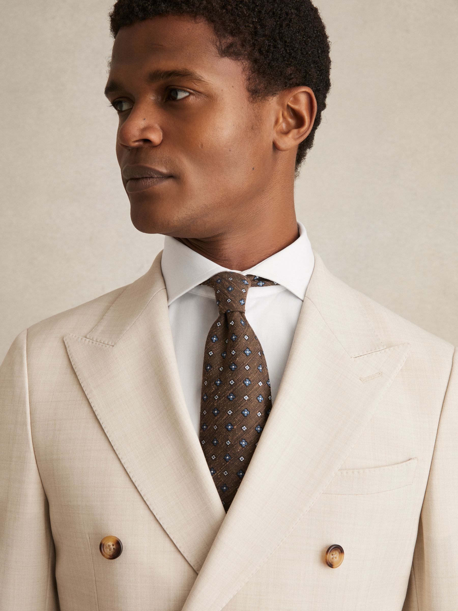 Slim Fit Cotton-Twill Two-Fold Shirt Slim-Fit in White - Image 3 of 8