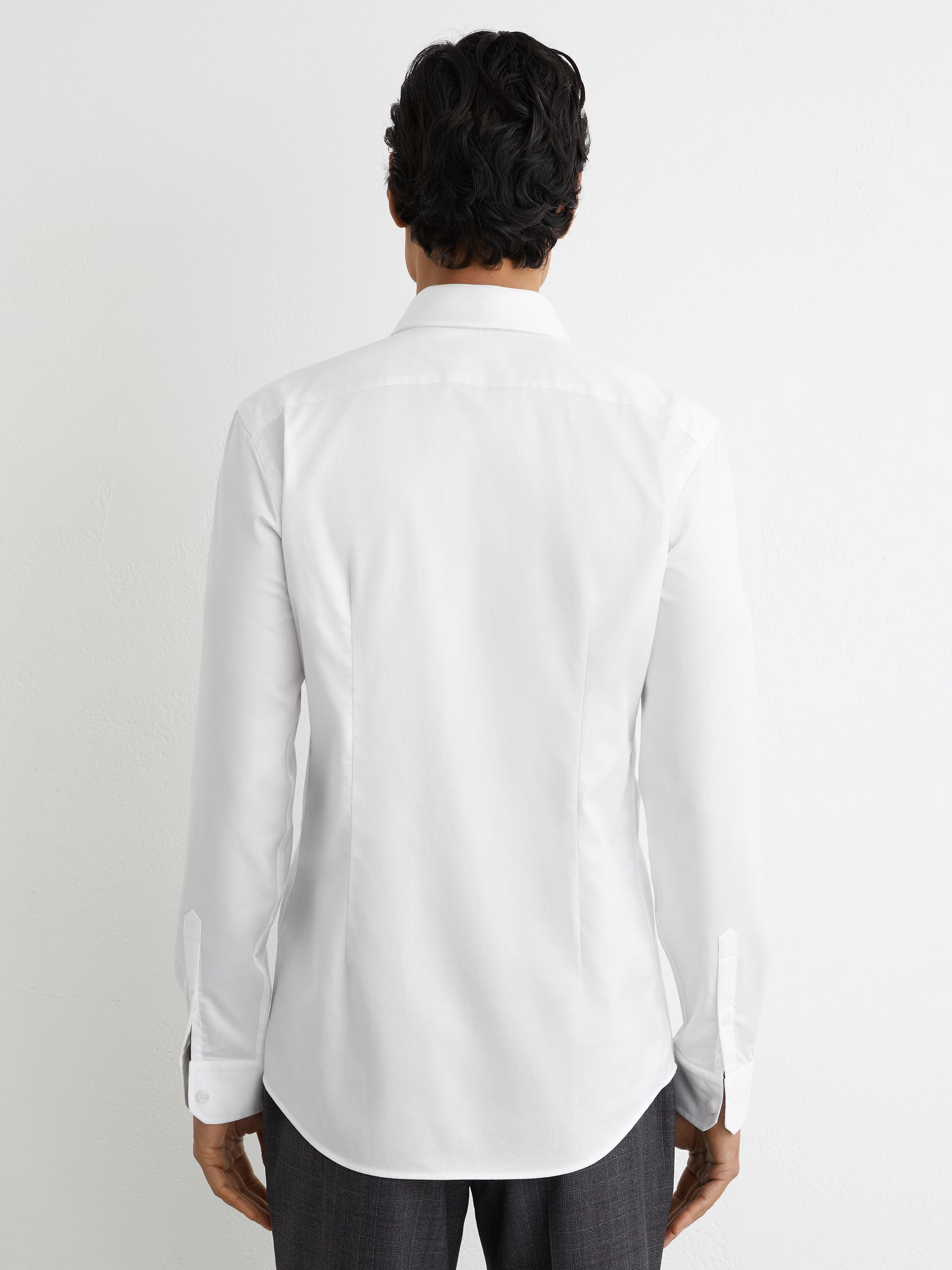 Slim Fit Cotton-Twill Two-Fold Shirt in White - image 5