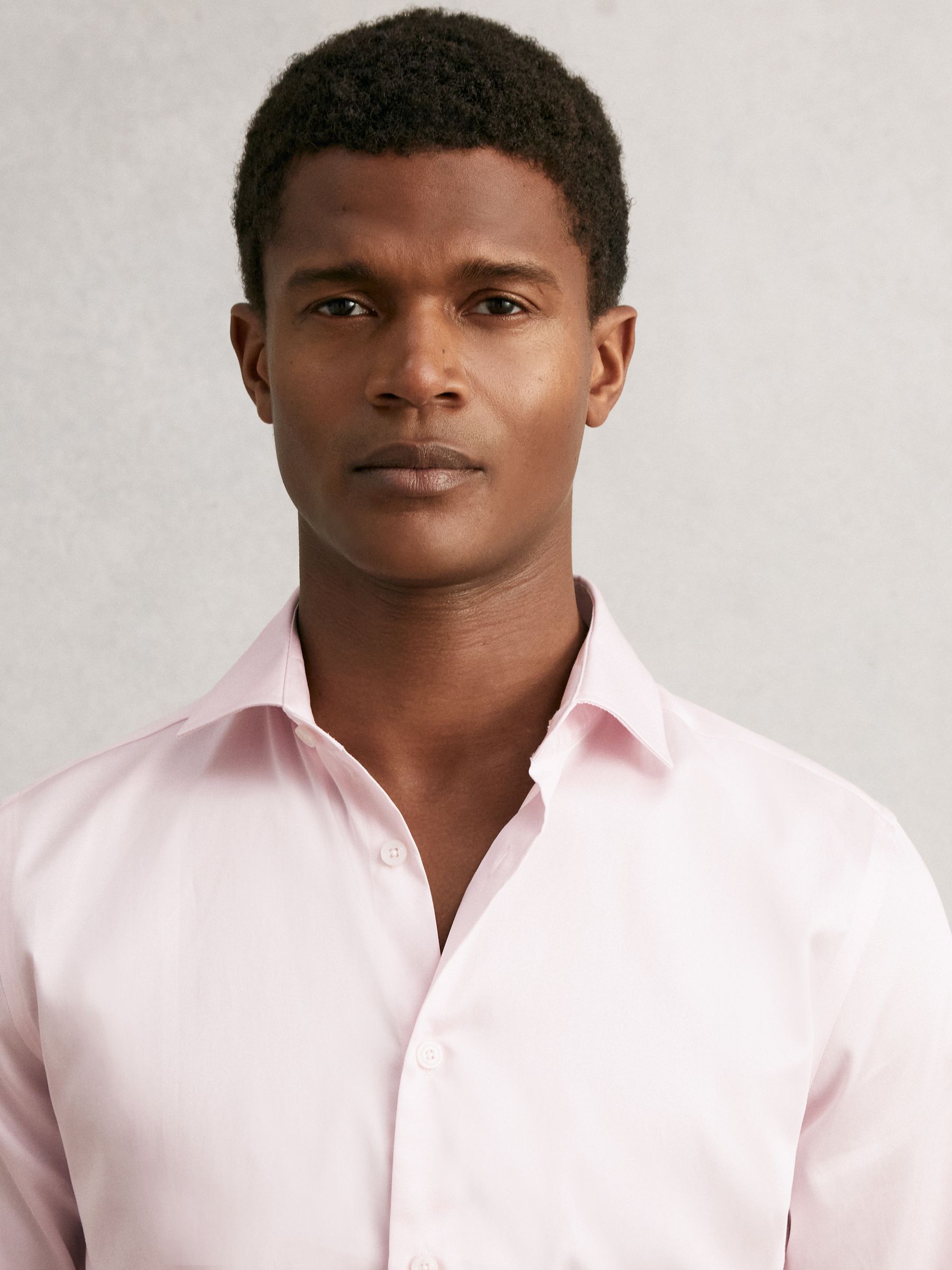 Regular Fit Cotton-Sateen Shirt in Pink - Image 5 of 7
