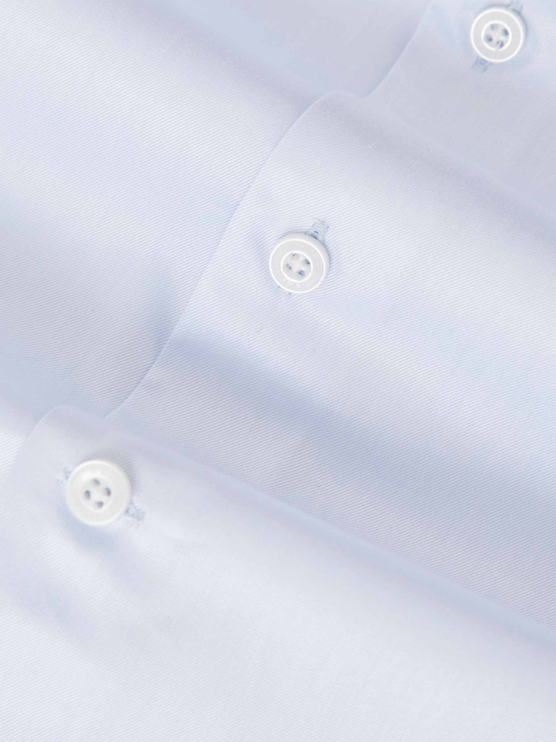 Slim Fit Cotton Pin Collar Shirt in Soft Blue - image 3