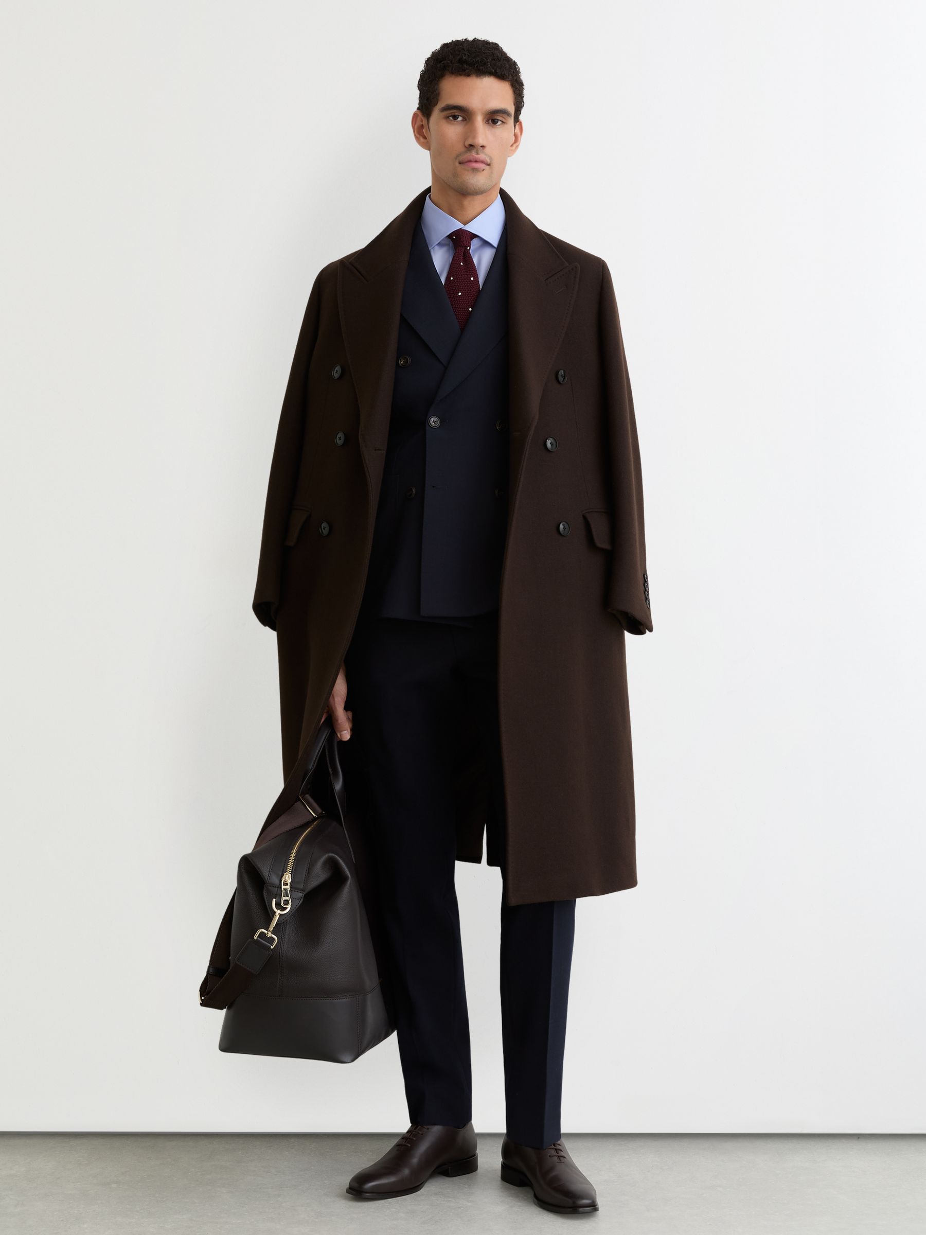 Slim Fit Stretch Double-Cuff Shirt Cotton-Blend in Soft Blue - Image 3 of 6