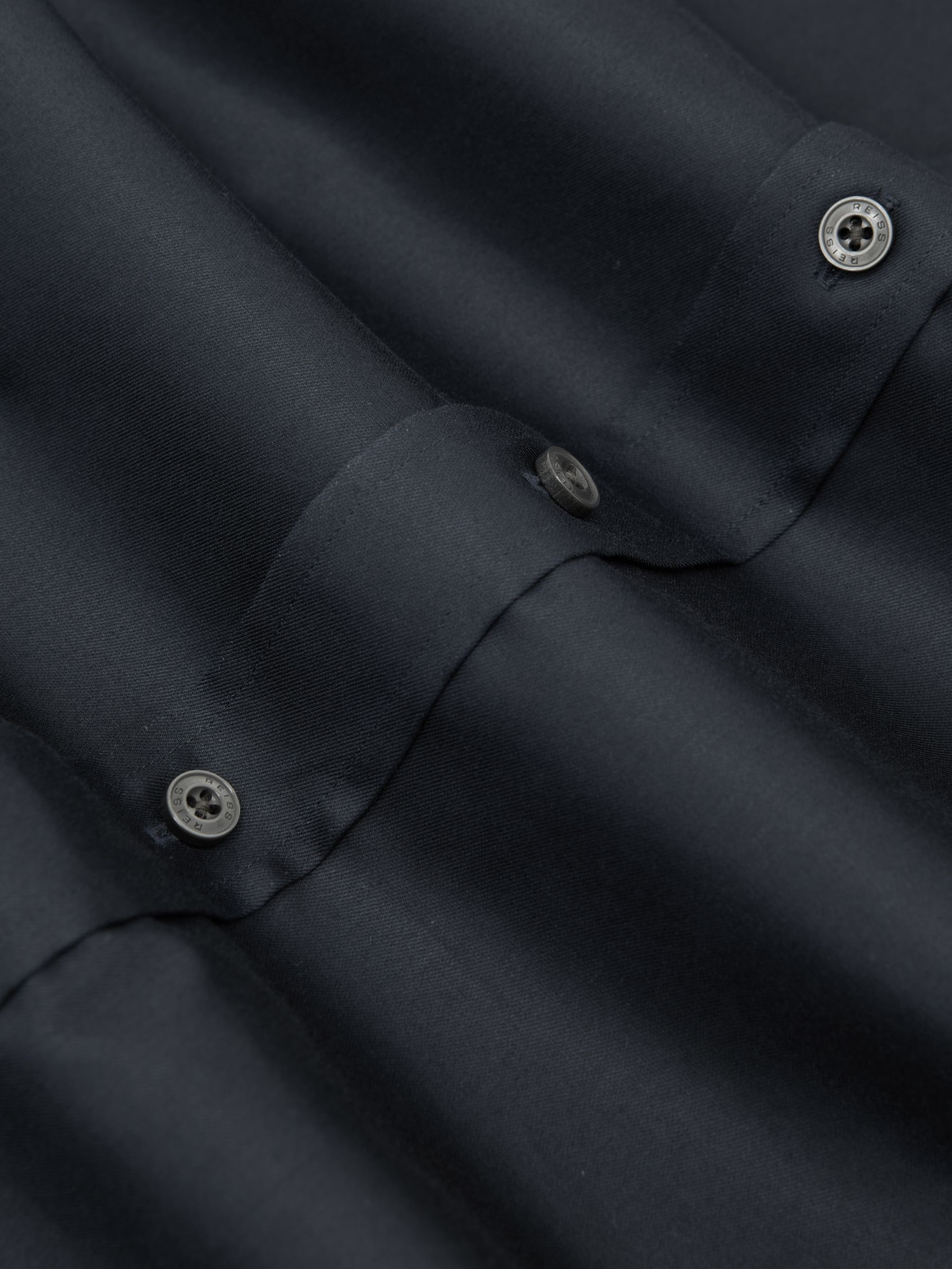 Regular Fit Stretch Double-Cuff Shirt Cotton-Blend in Navy - Image 7 of 7