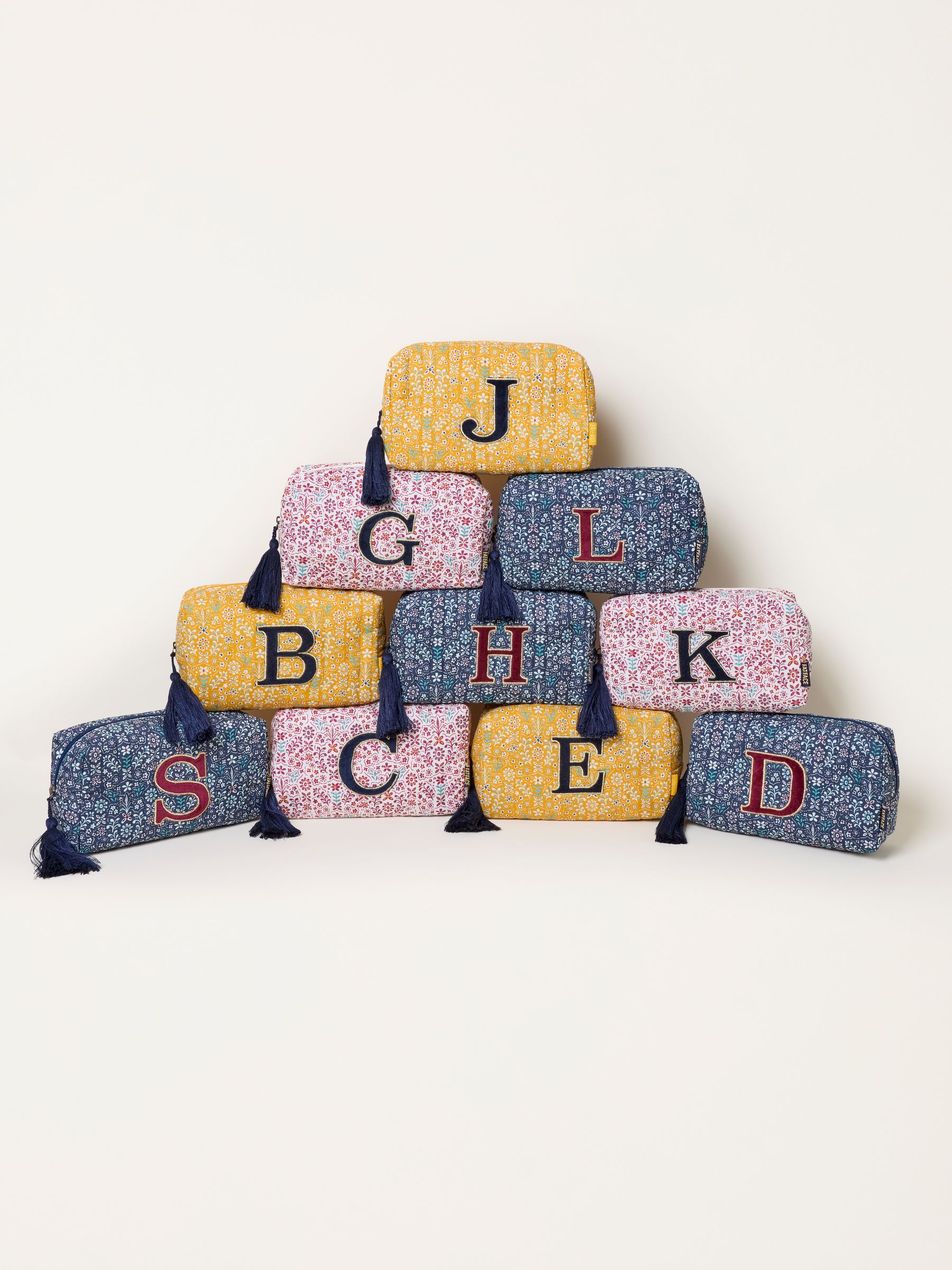 Multi Alphabet Floral Make Up Bag - Image 1 of 2