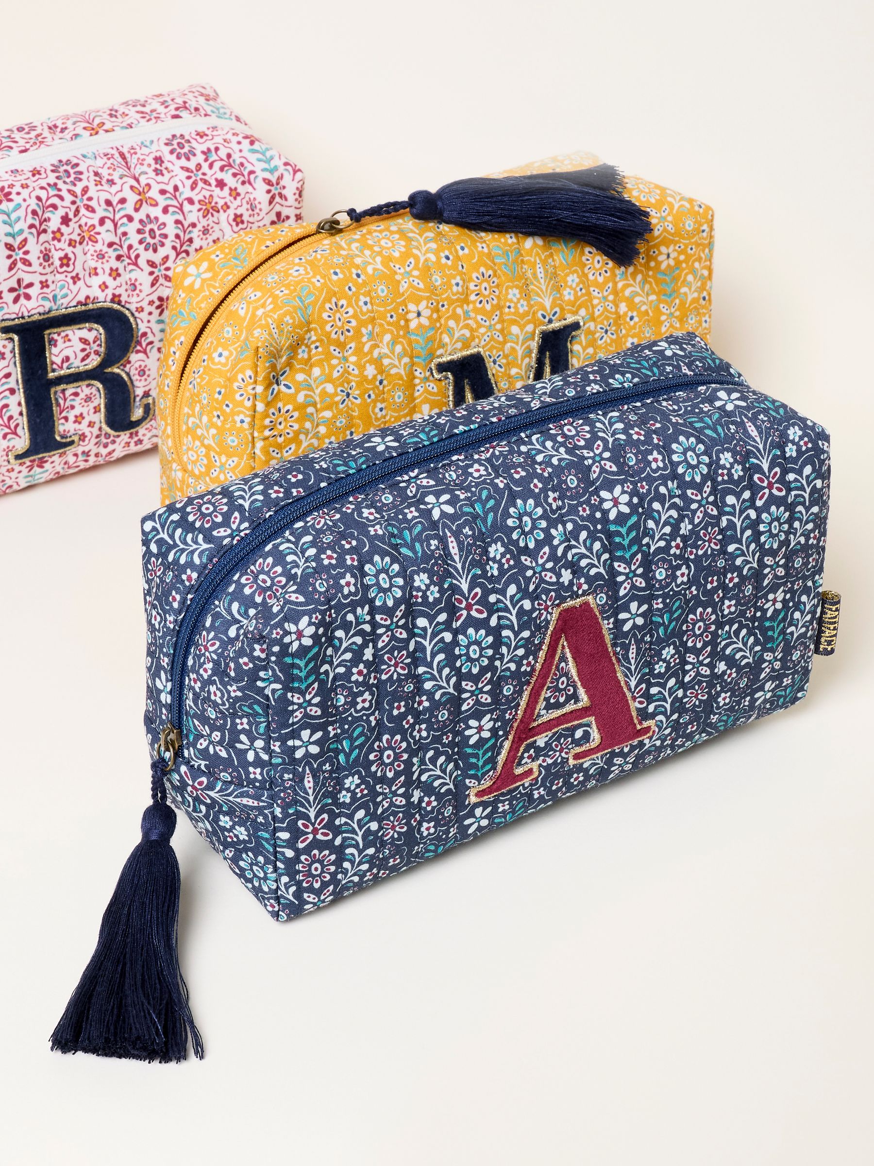 Multi Alphabet Floral Make Up Bag - Image 2 of 2 Multi Alphabet Floral Make Up Bag - Image 2 of 2