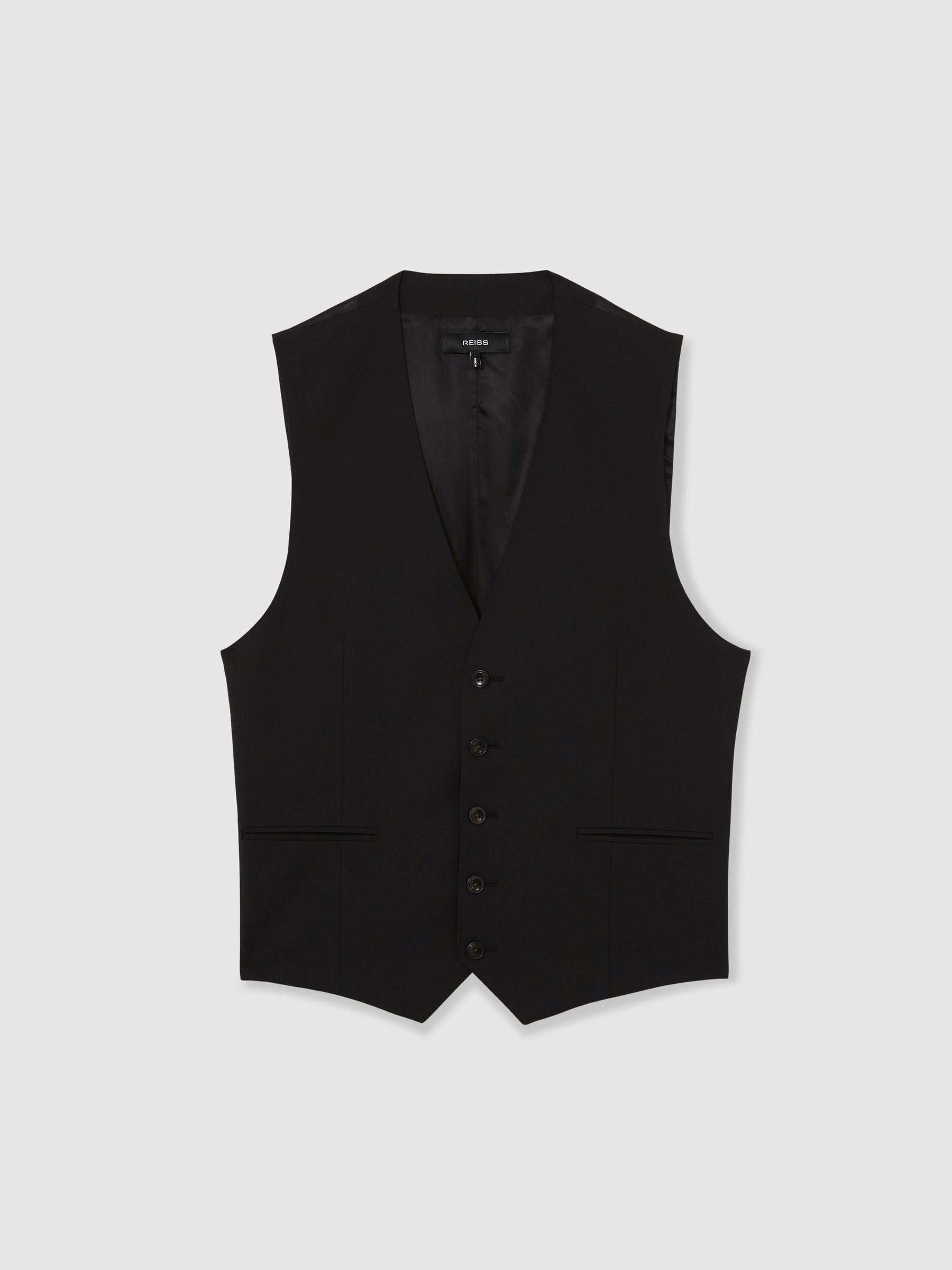 Wool-Blend Slim-Fit Waistcoat in Black - Image 2 of 6