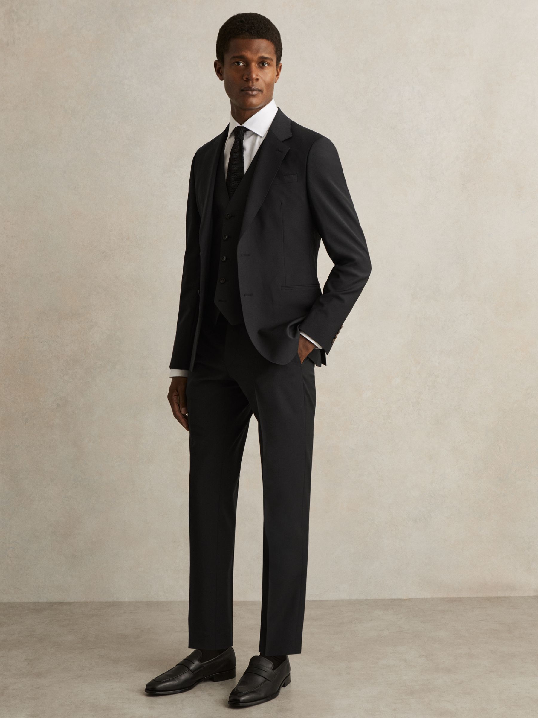 Wool-Blend Tailored-Fit Waistcoat in Black - image 3