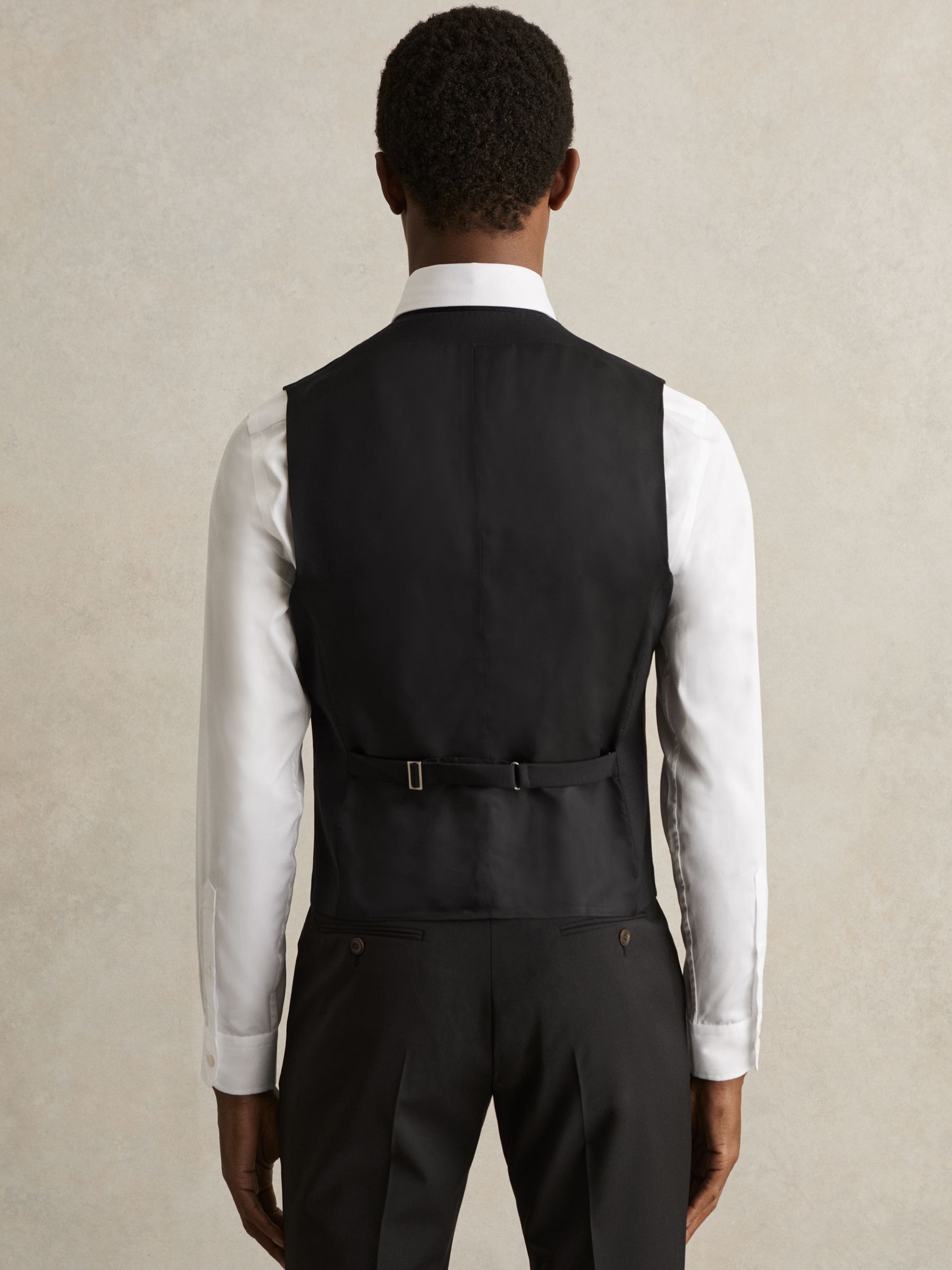 Wool-Blend Slim-Fit Waistcoat in Black - Image 4 of 6
