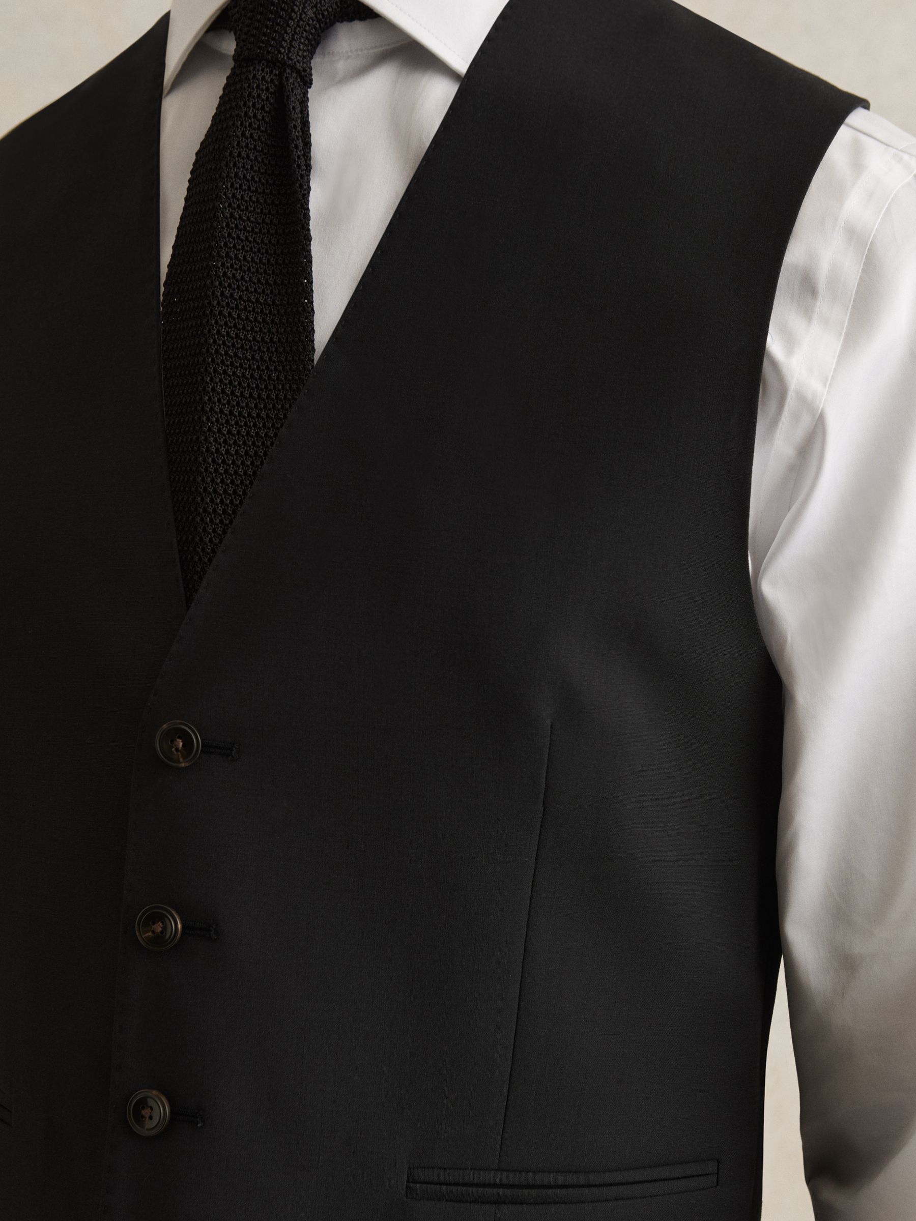 Wool-Blend Slim-Fit Waistcoat in Black - Image 5 of 6