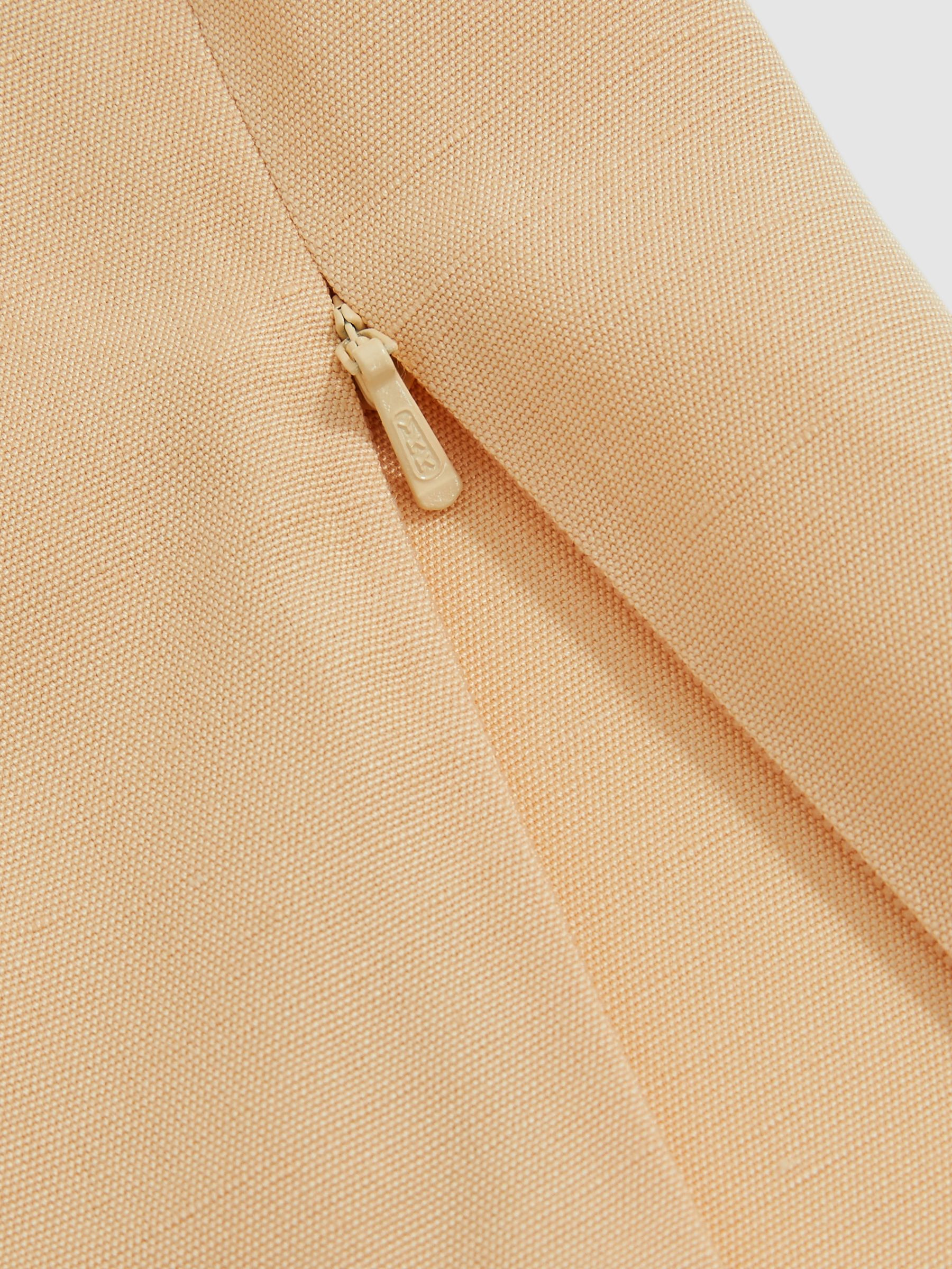 Atelier Side-Zip Tailored Shorts With Linen in Orange - Image 7 of 7